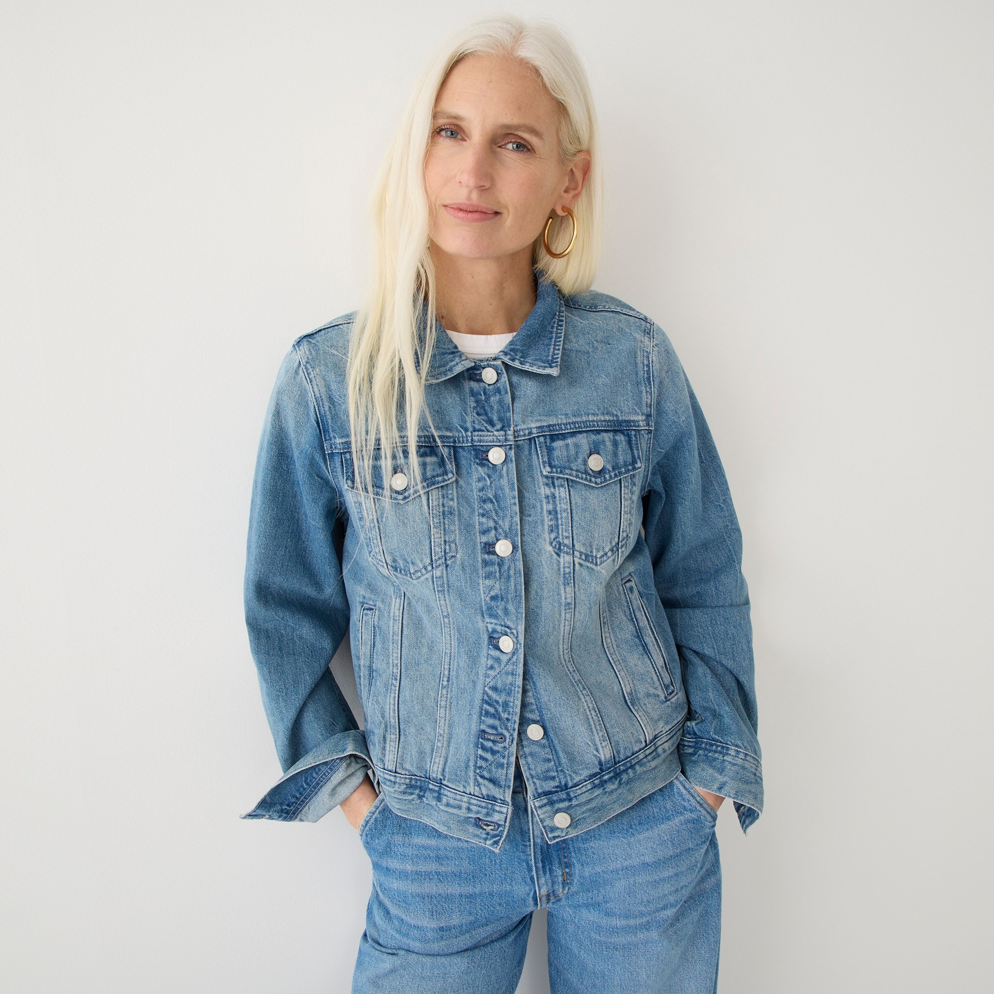 womens Classic denim jacket in Brilliant Day wash