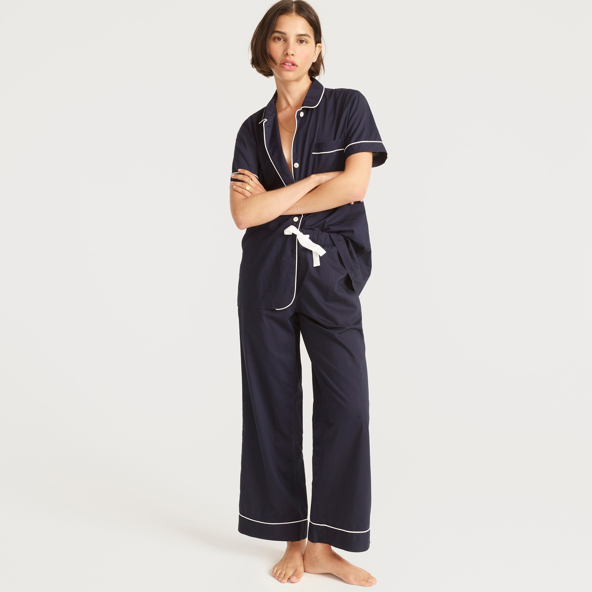 womens End-on-end cotton pajama pant set