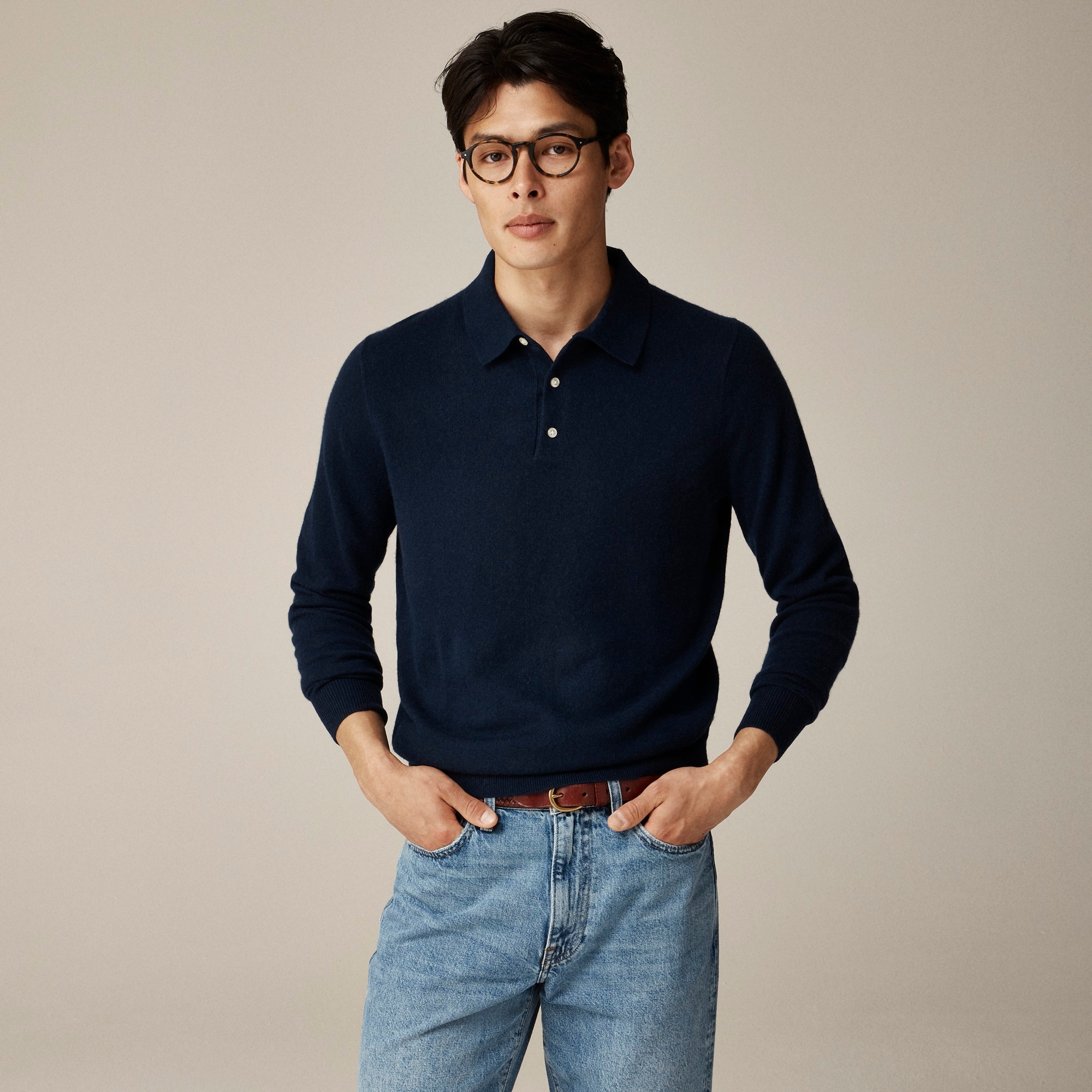 mens Cashmere collared sweater-polo