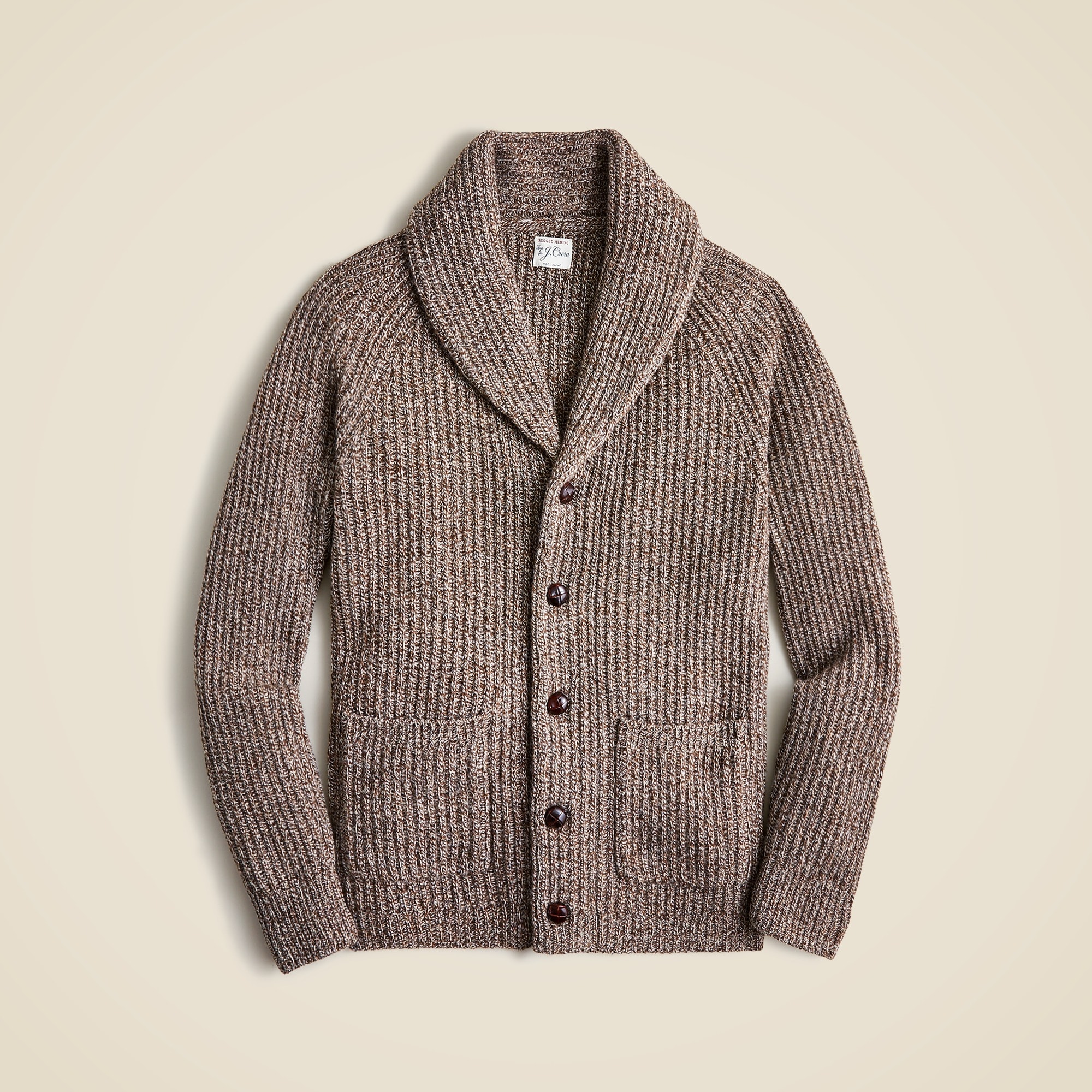  Rugged merino wool-blend cardigan sweater