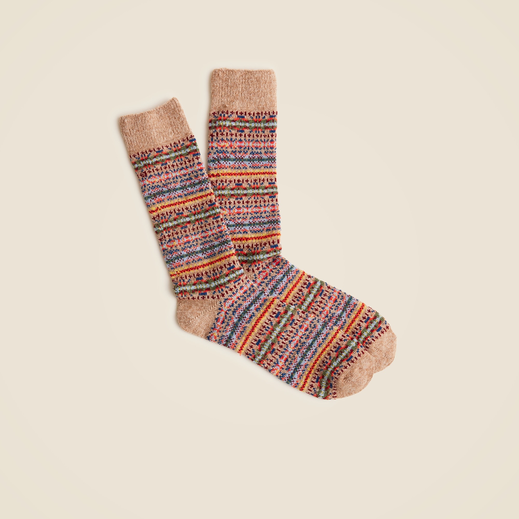  Lambswool-blend Fair Isle socks