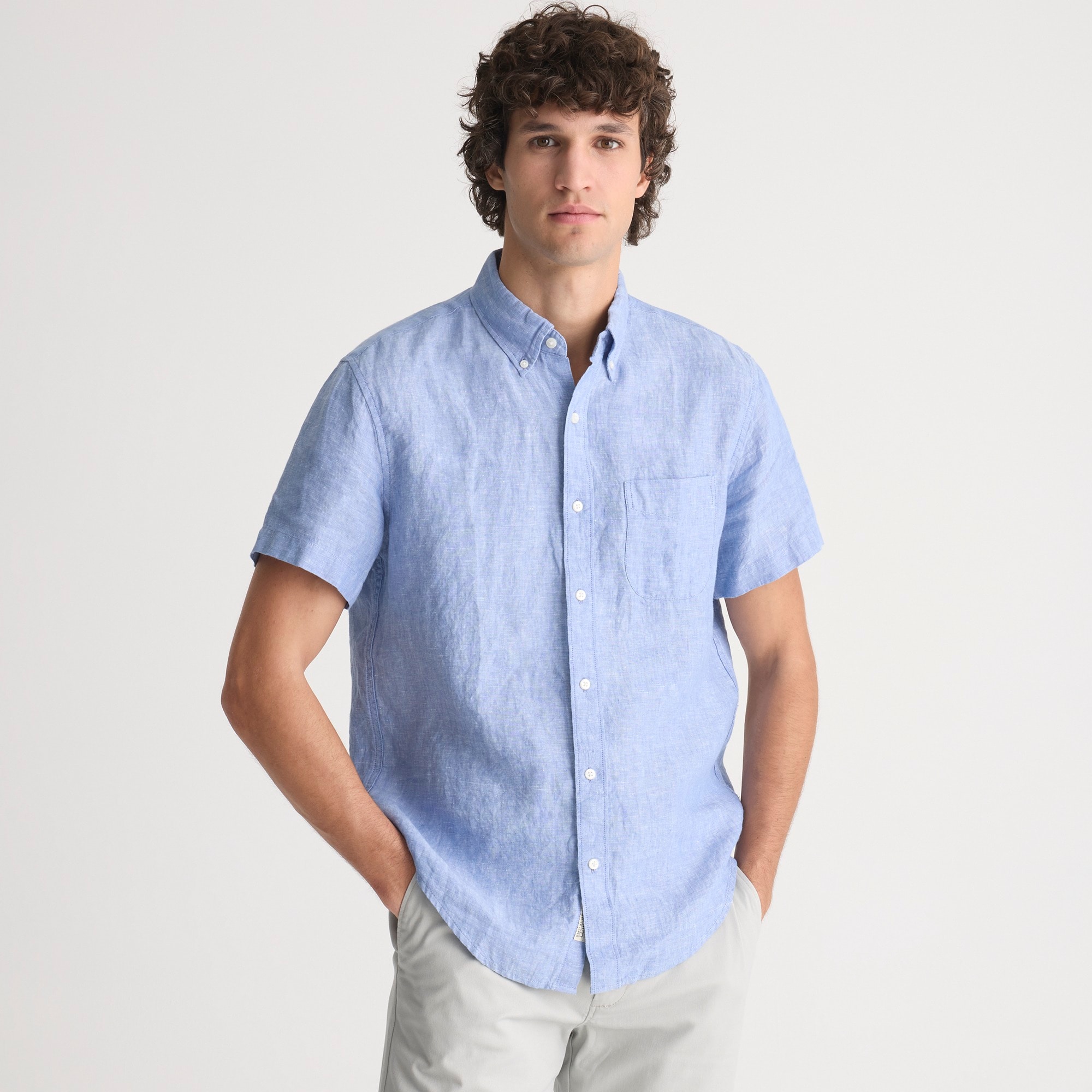 mens Short-sleeve Baird McNutt Irish linen shirt