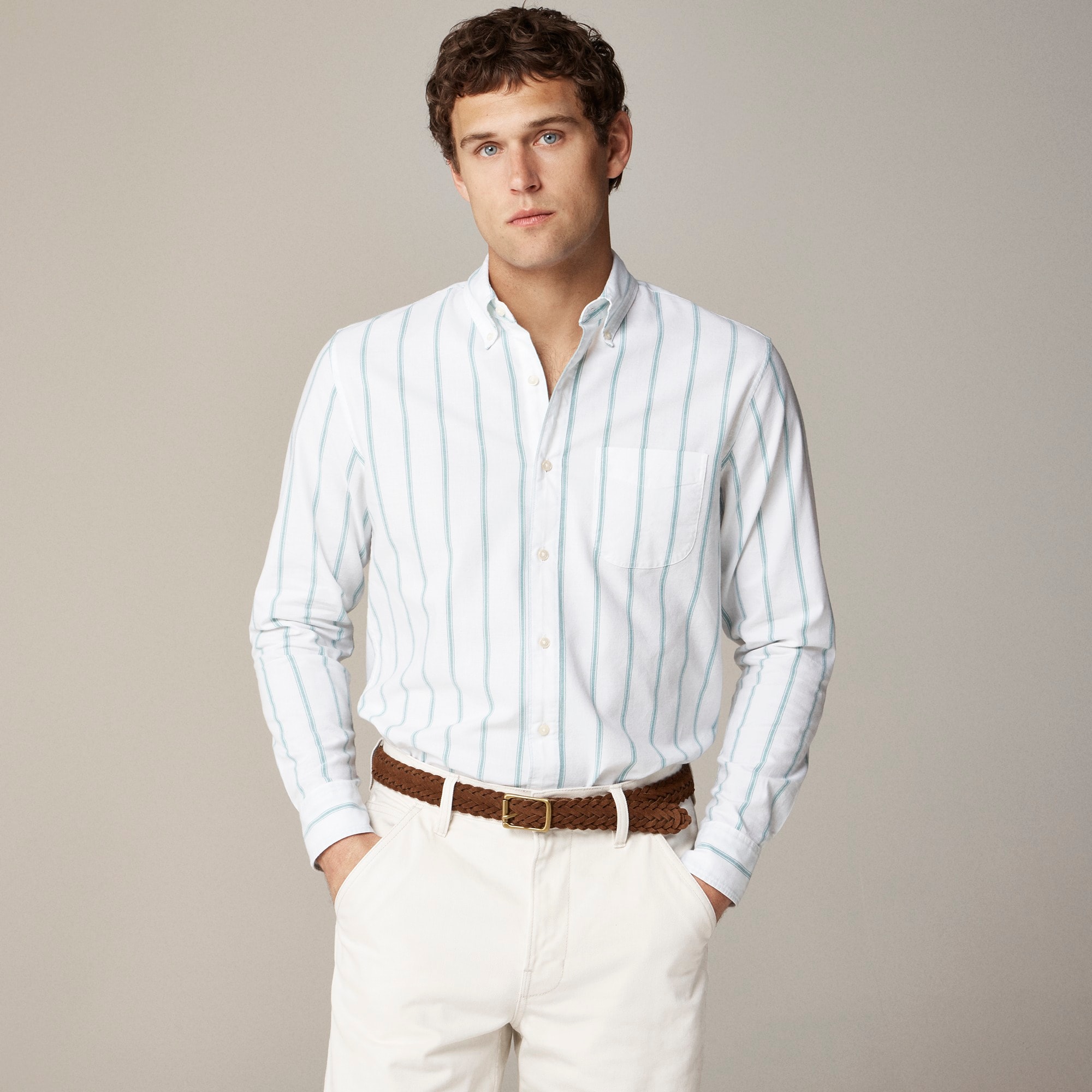 mens Slim Broken-in organic cotton oxford shirt