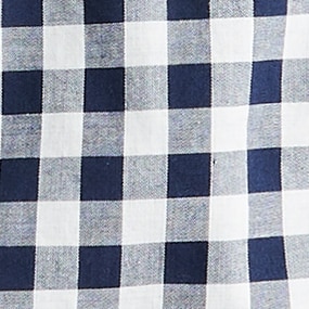 Secret Wash organic cotton poplin shirt BLEECKER GINGHAM NAVY 