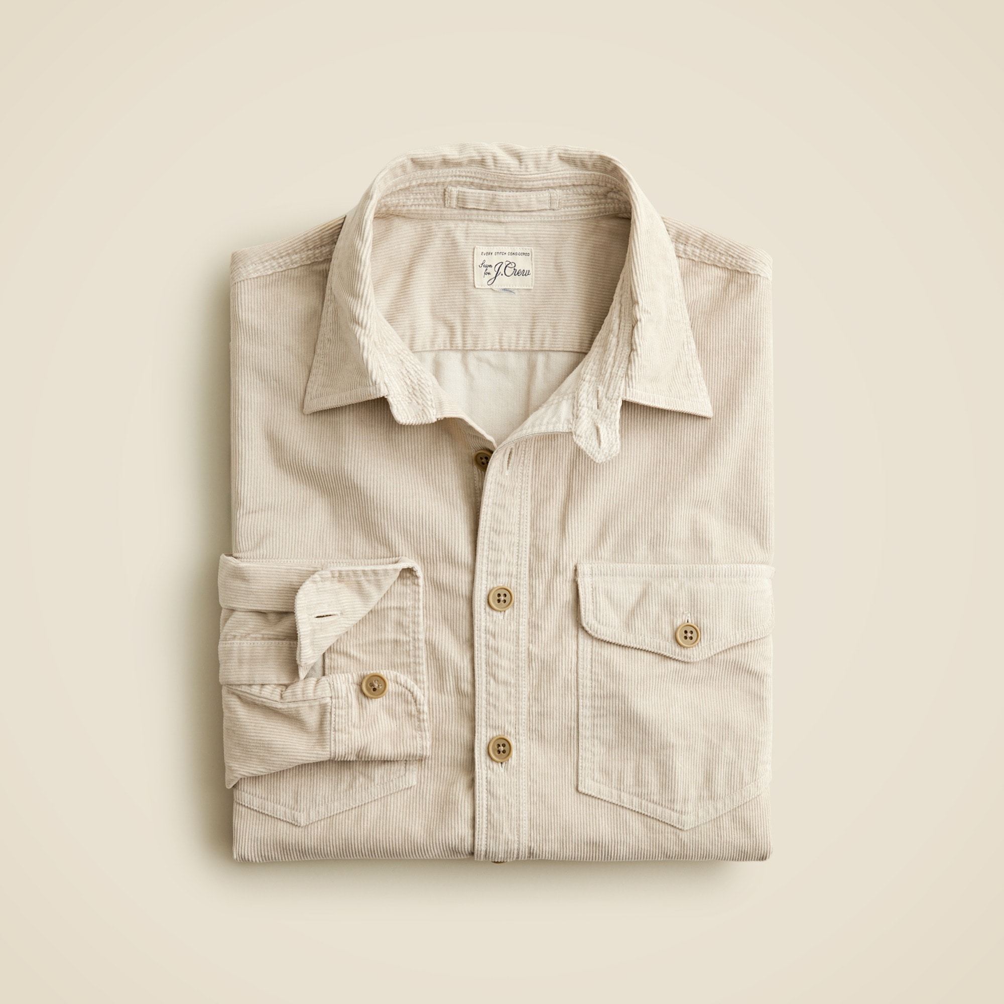 mens Garment-dyed corduroy CPO shirt