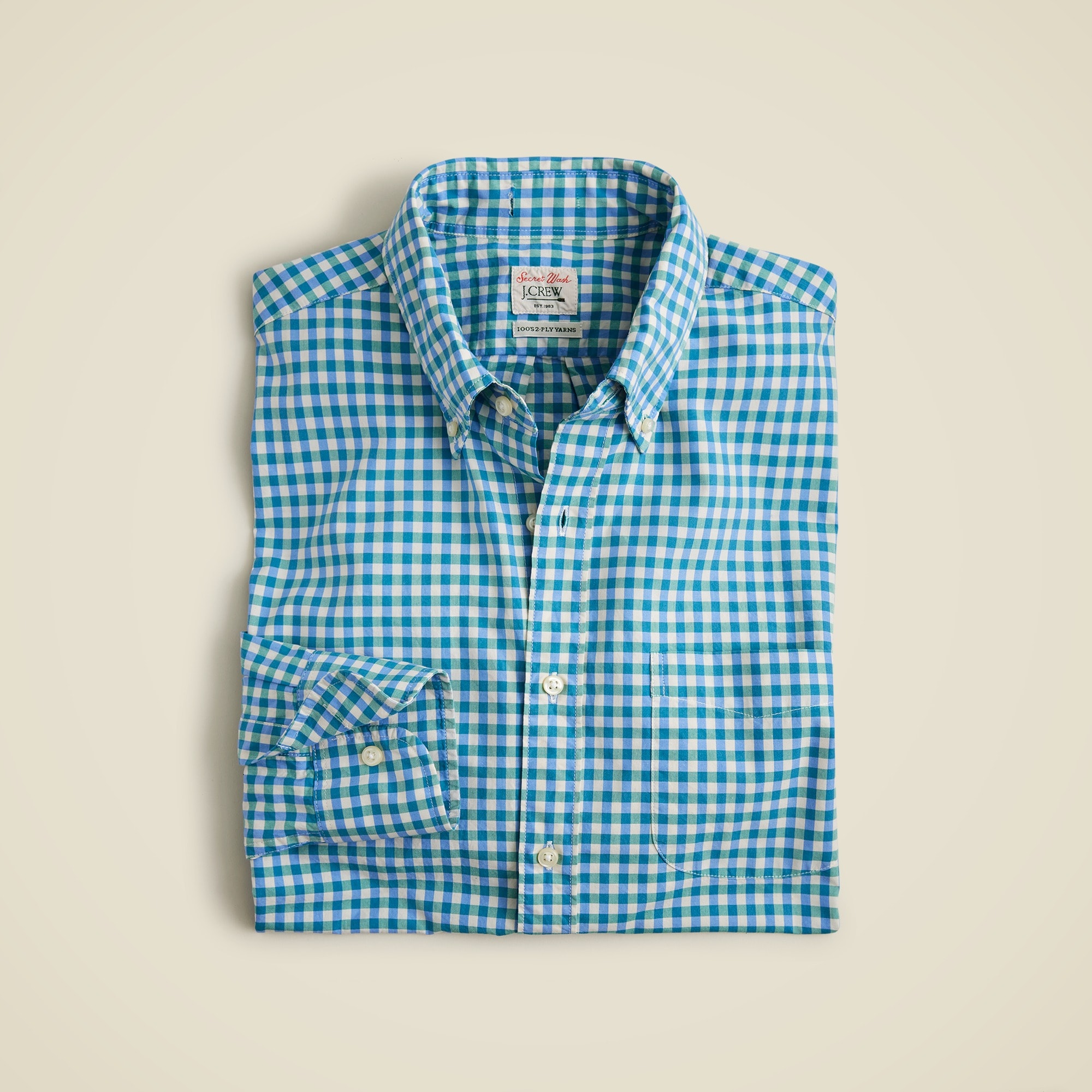 mens Slim Secret Wash cotton poplin shirt