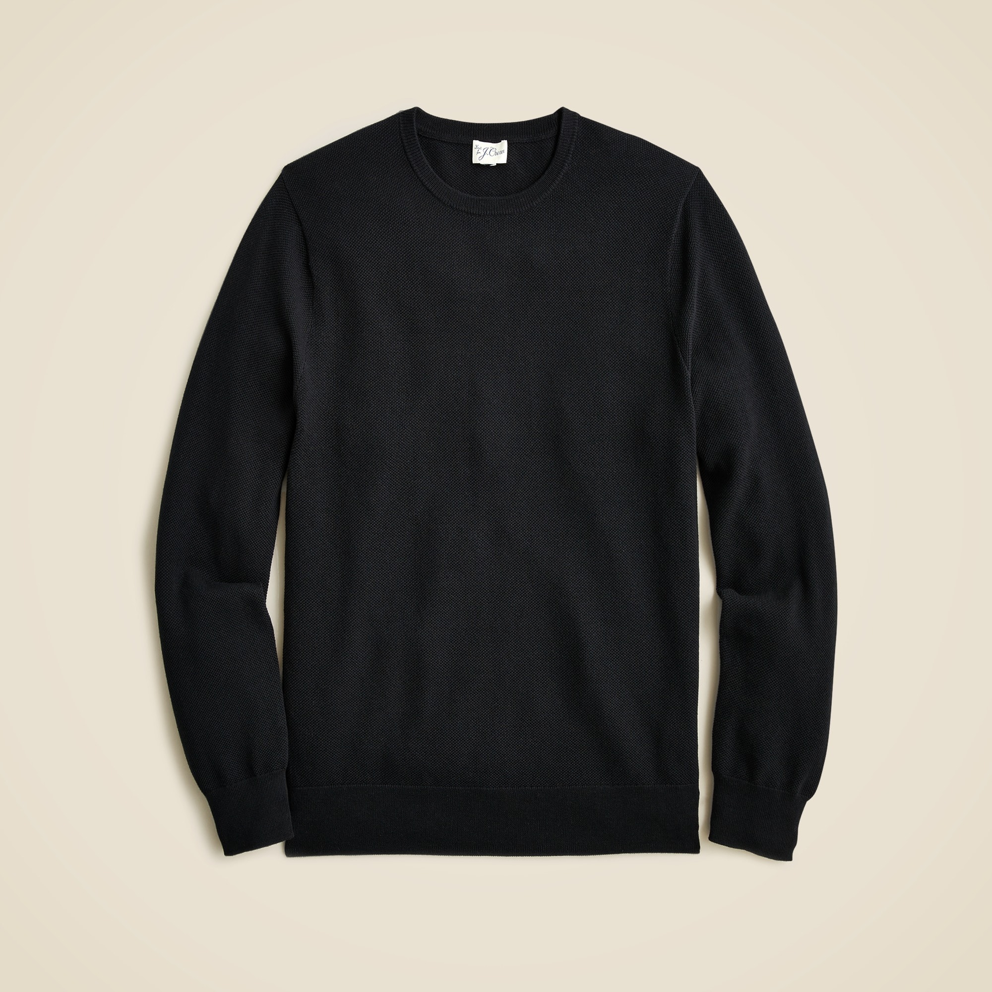  Cotton piqu&eacute;-stitch crewneck sweater