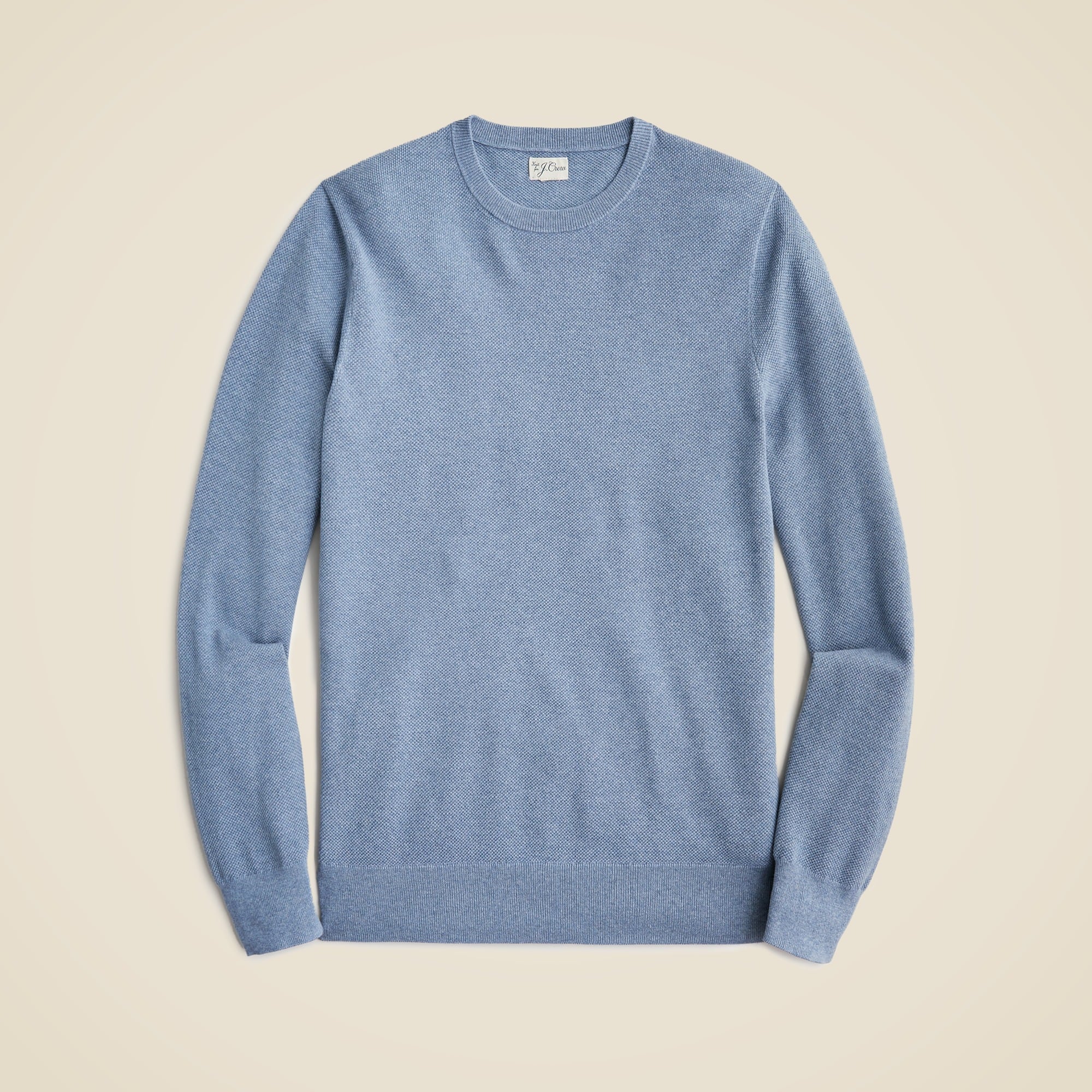 mens Cotton piqu&eacute;-stitch crewneck sweater