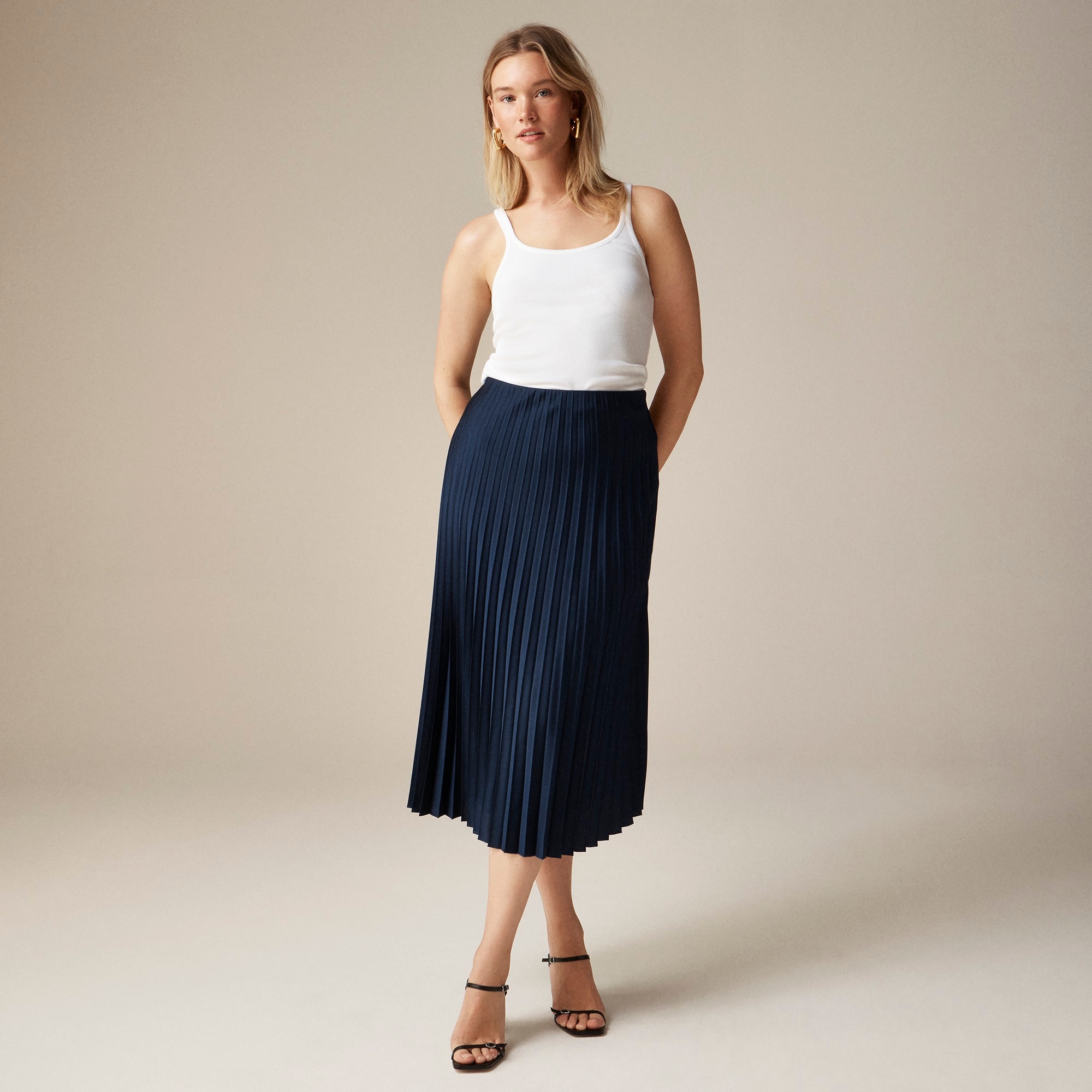 womens Gwyneth pleated slip skirt