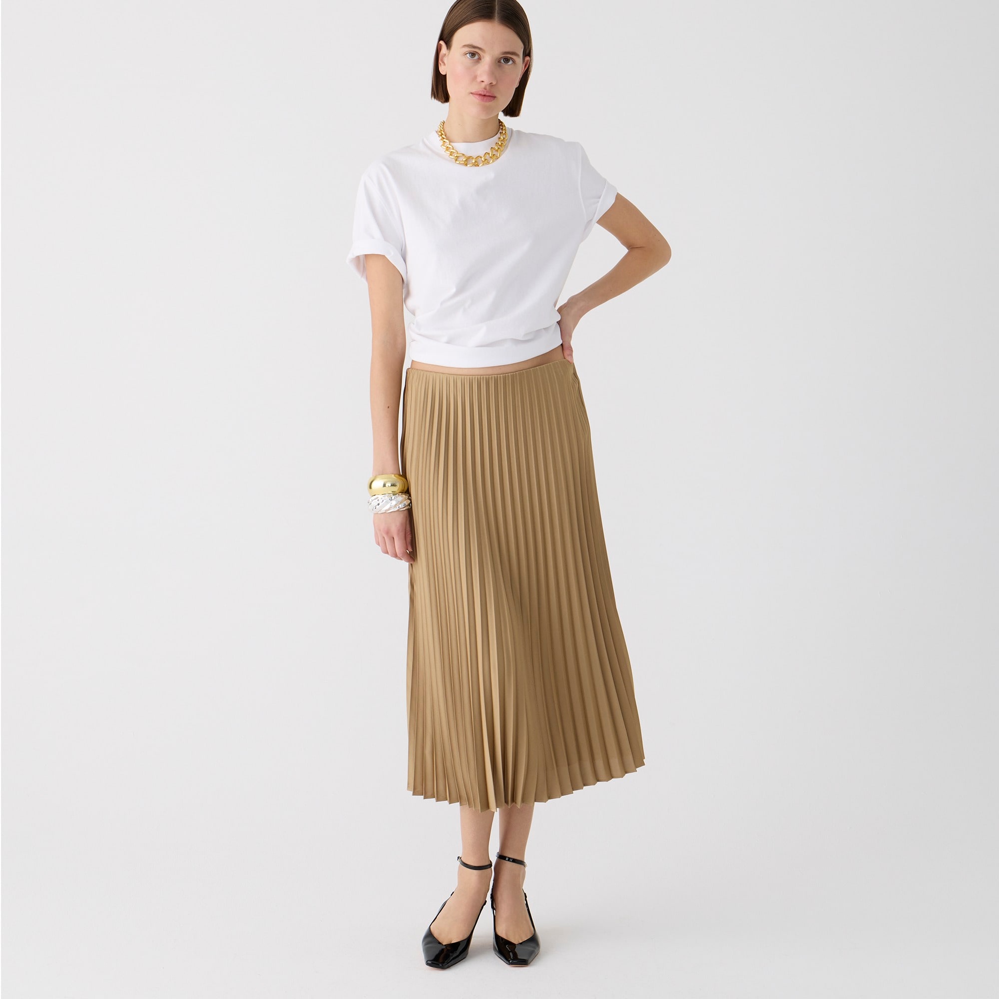 womens Gwyneth pleated slip skirt