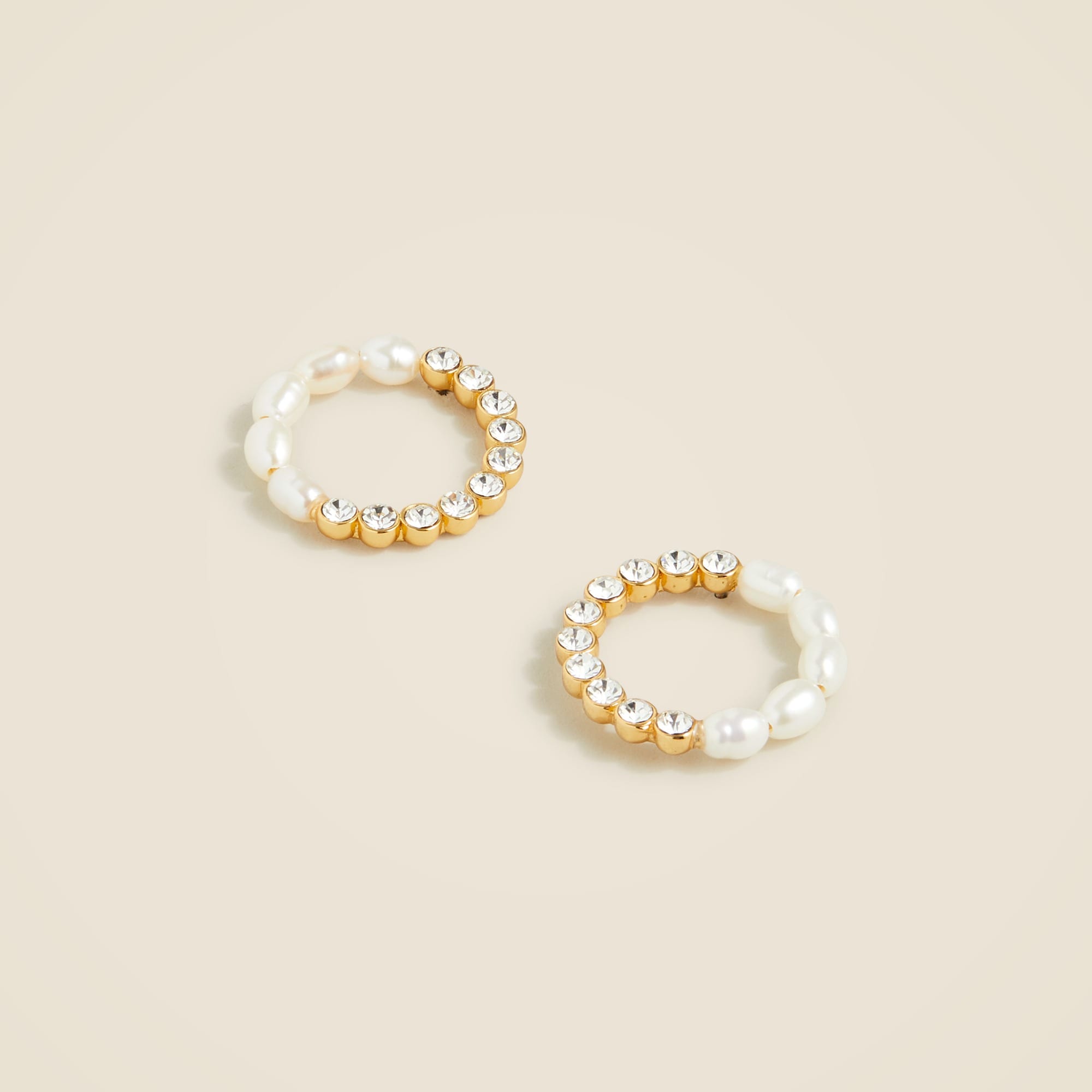 womens Circle pearl stud earrings