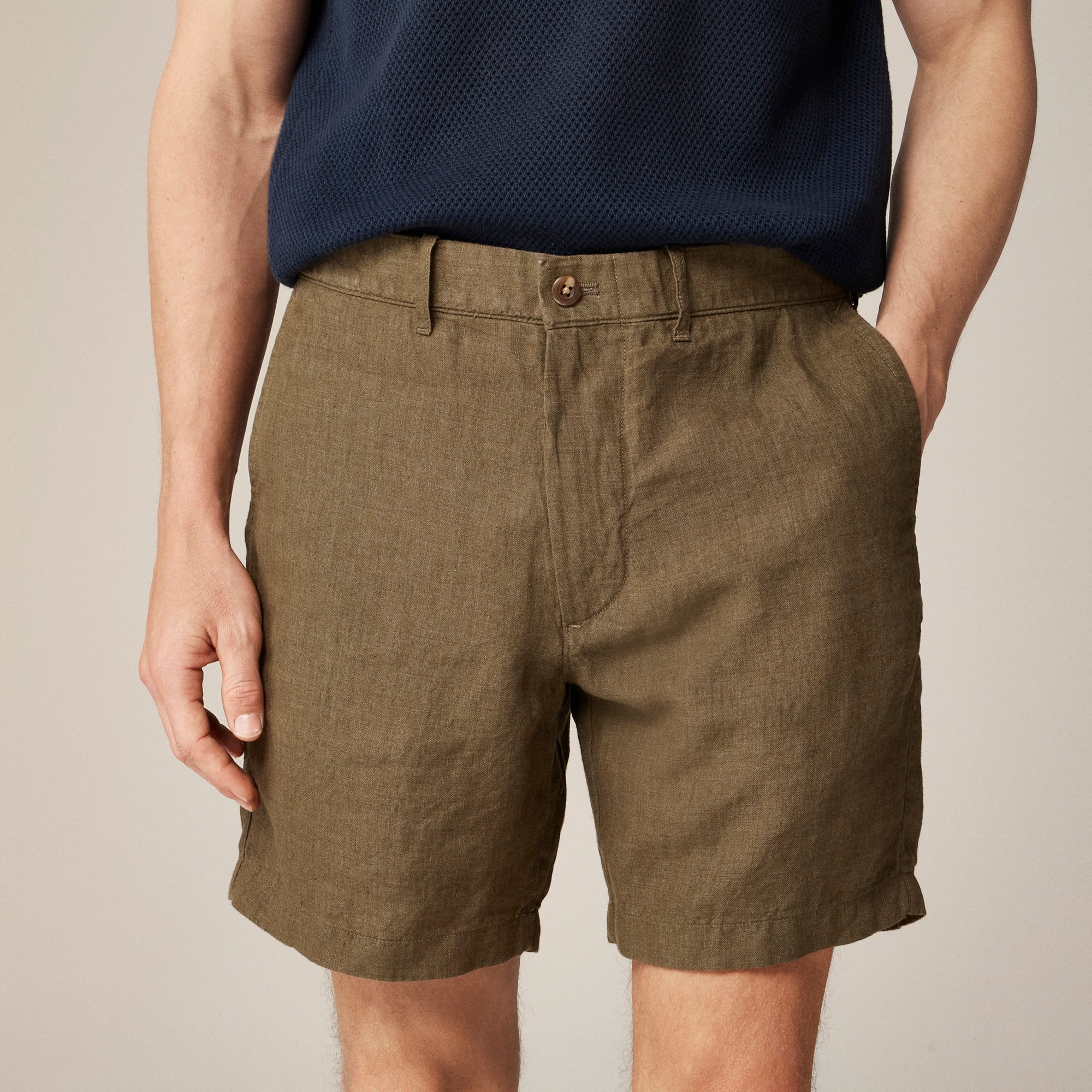 mens 7&quot; linen short