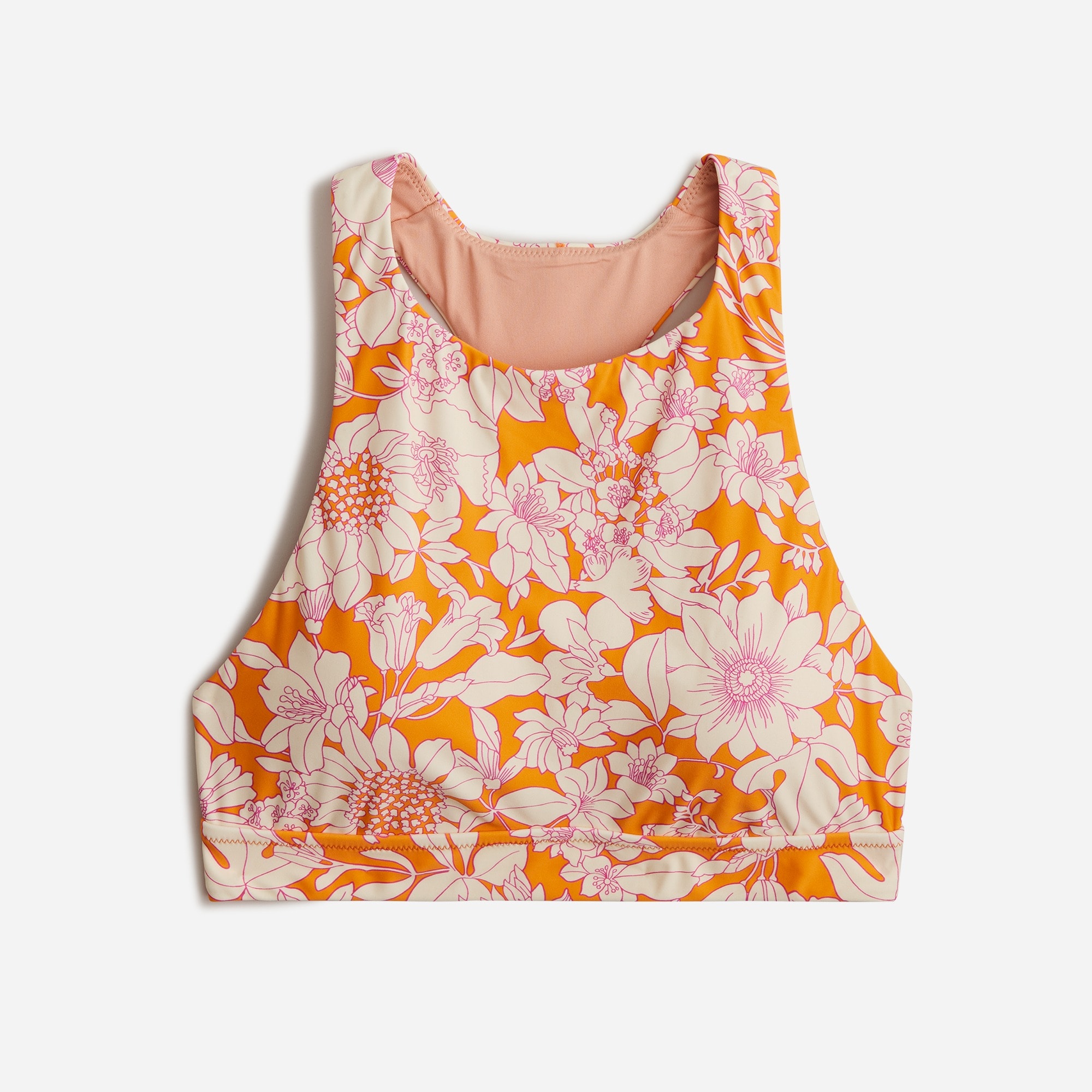  Crop swim top in orange floral