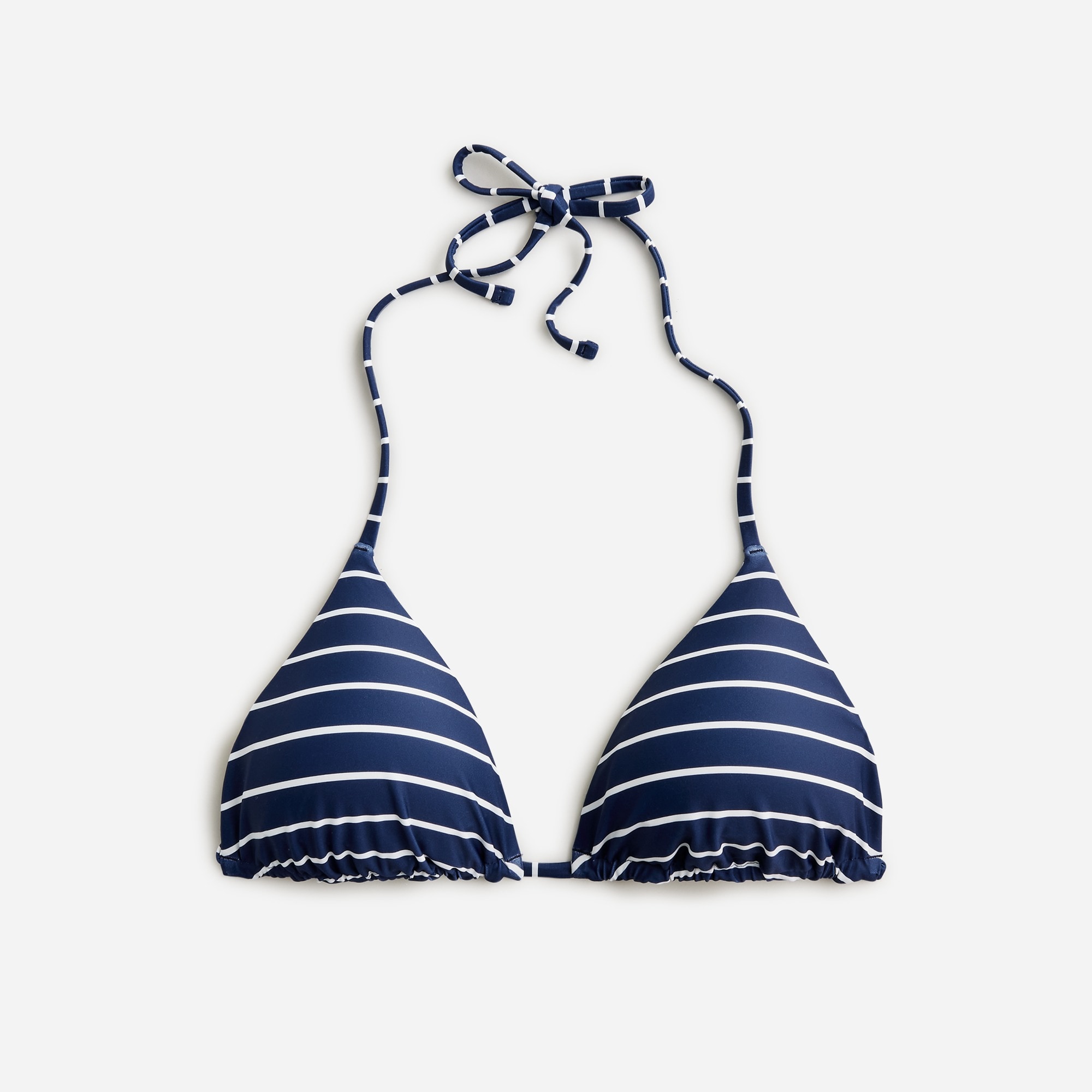  String bikini top in reversible navy stripe