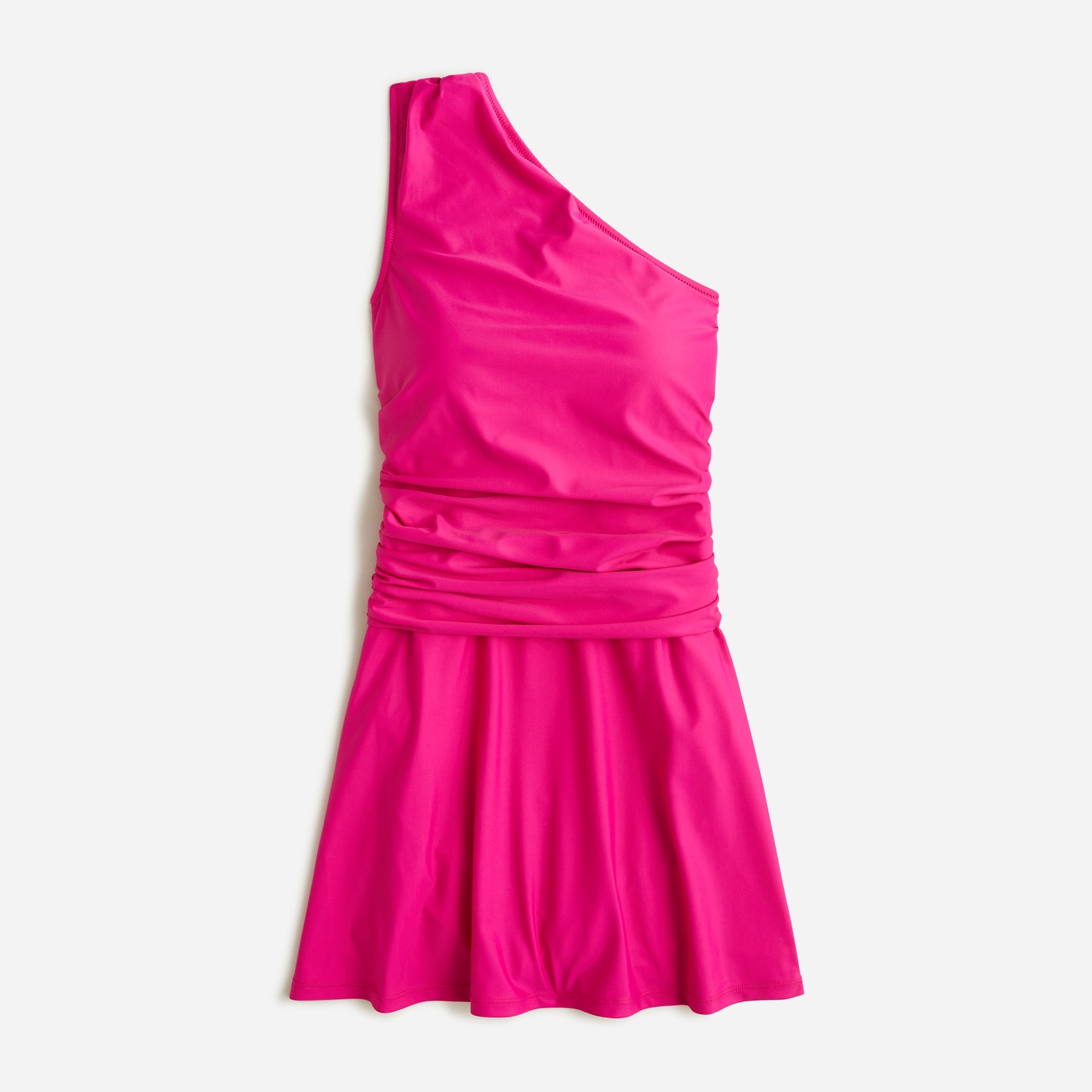  Ruched one-shoulder swim dress