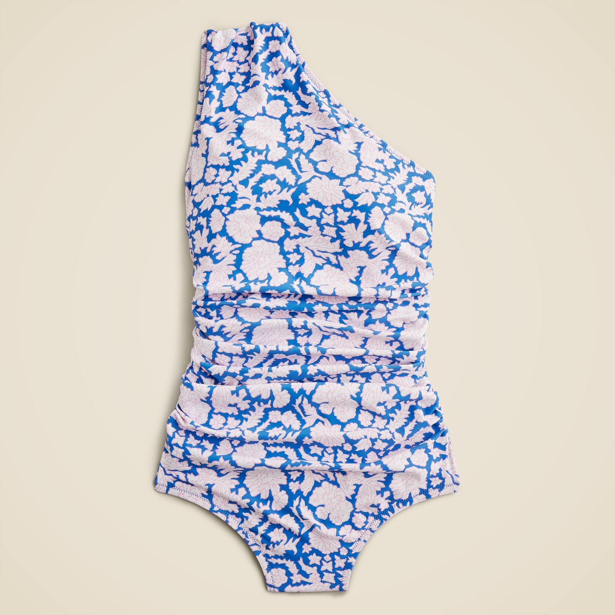  SZ Blockprints&trade; X J.Crew ruched one-shoulder one-piece swimsuit in Nila print