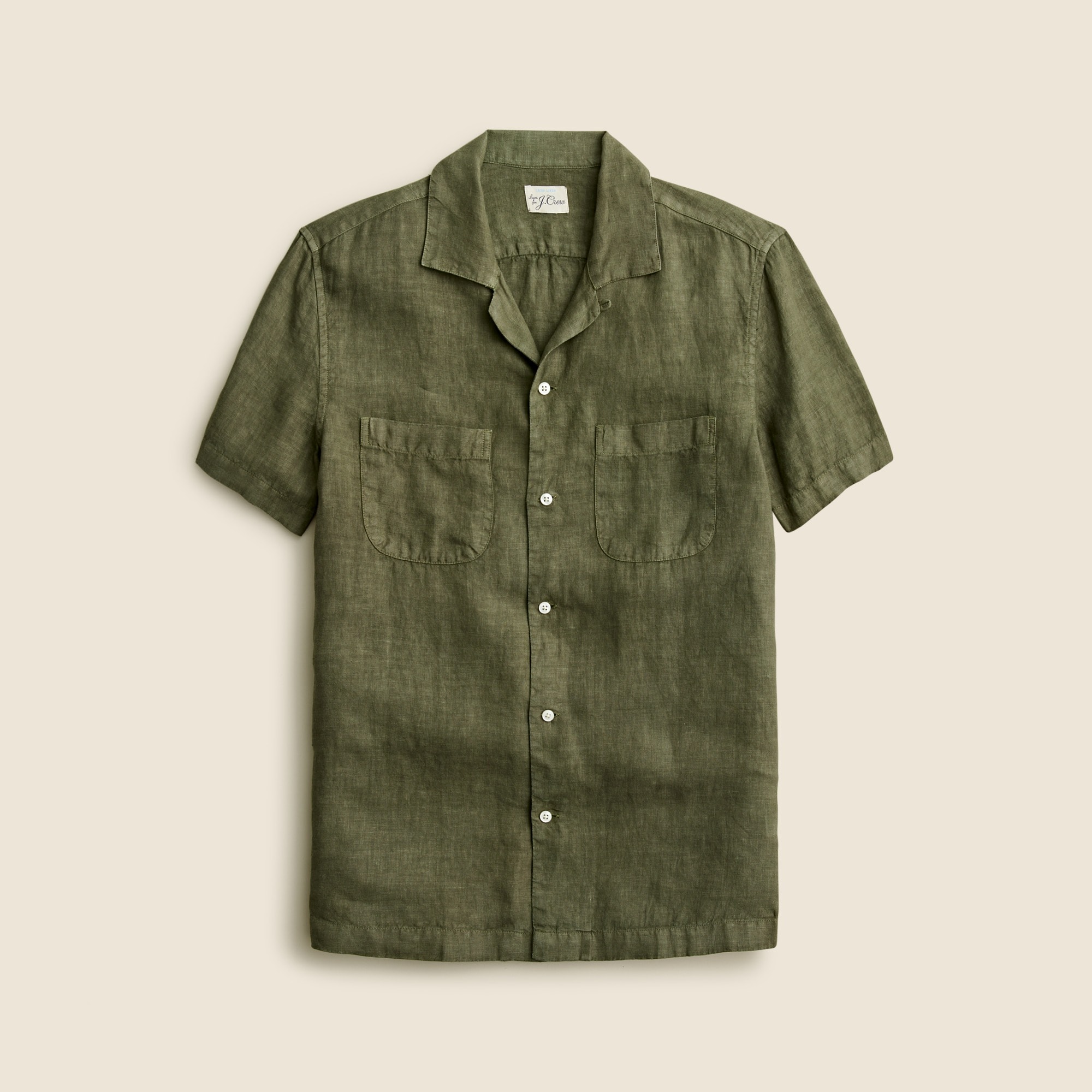 mens Short-sleeve Baird McNutt Irish linen camp-collar shirt