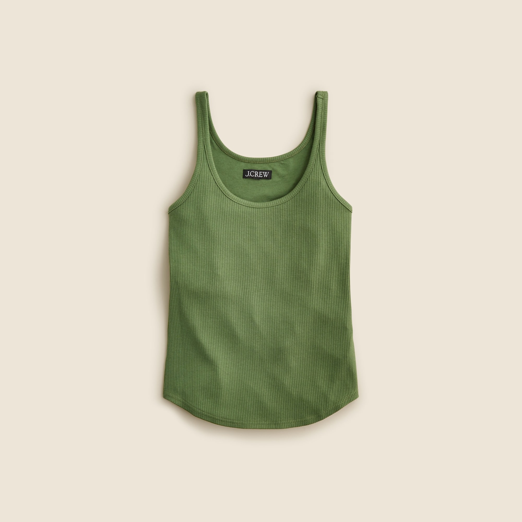 womens Vintage rib shelf-bra tank top