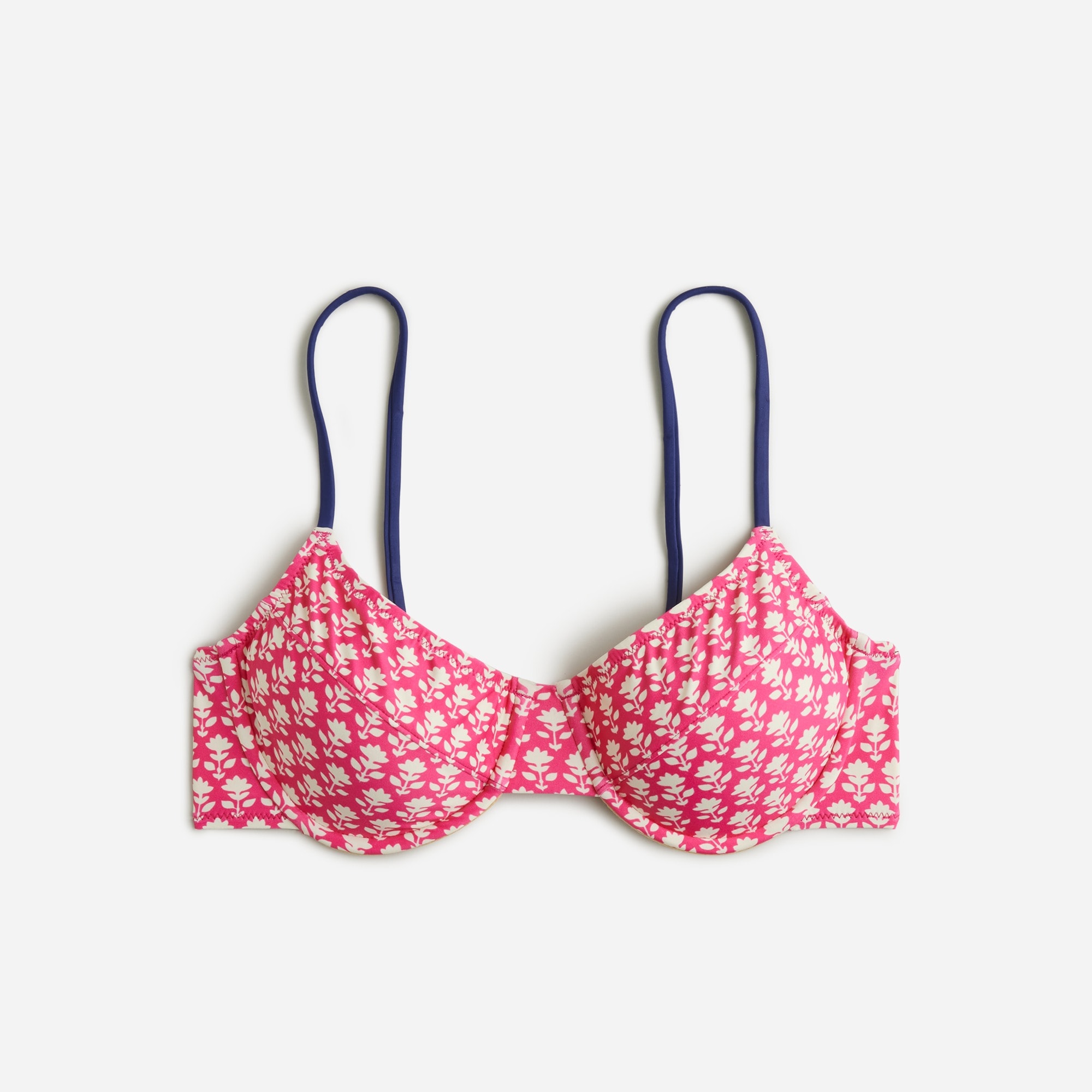  1993 underwire bikini top in pink stamp floral