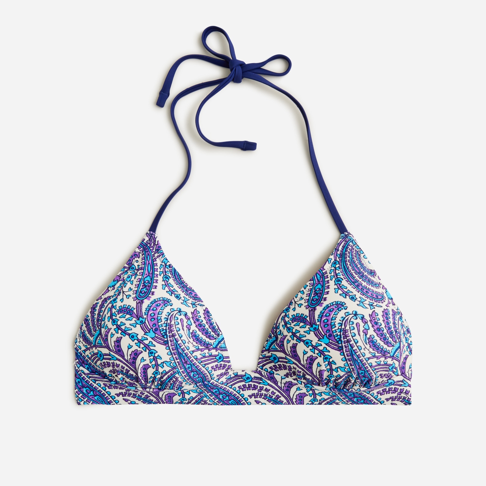  Plunge bikini top in purple paisley