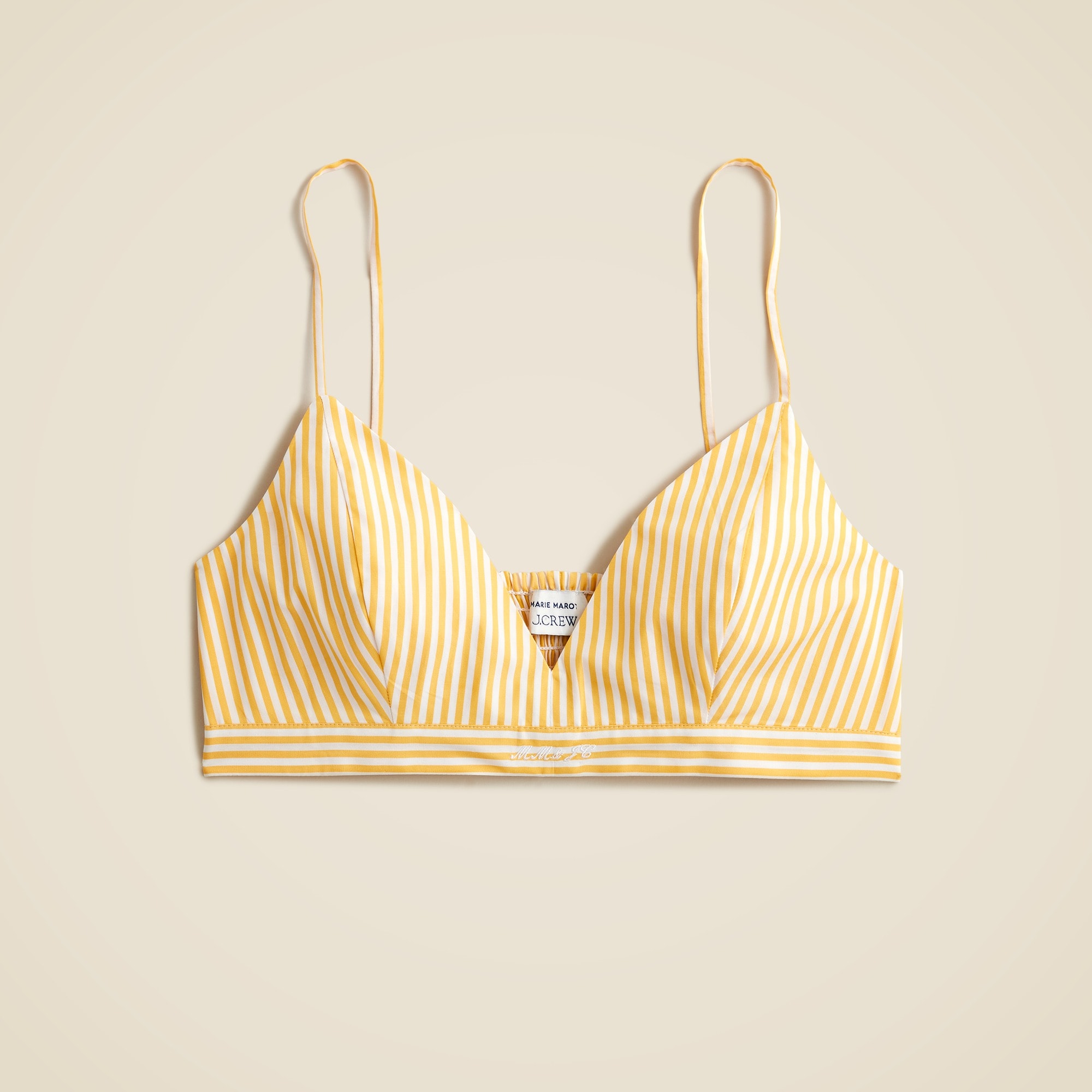  Marie Marot X J.Crew bralette top in Thomas Mason&reg; cotton poplin