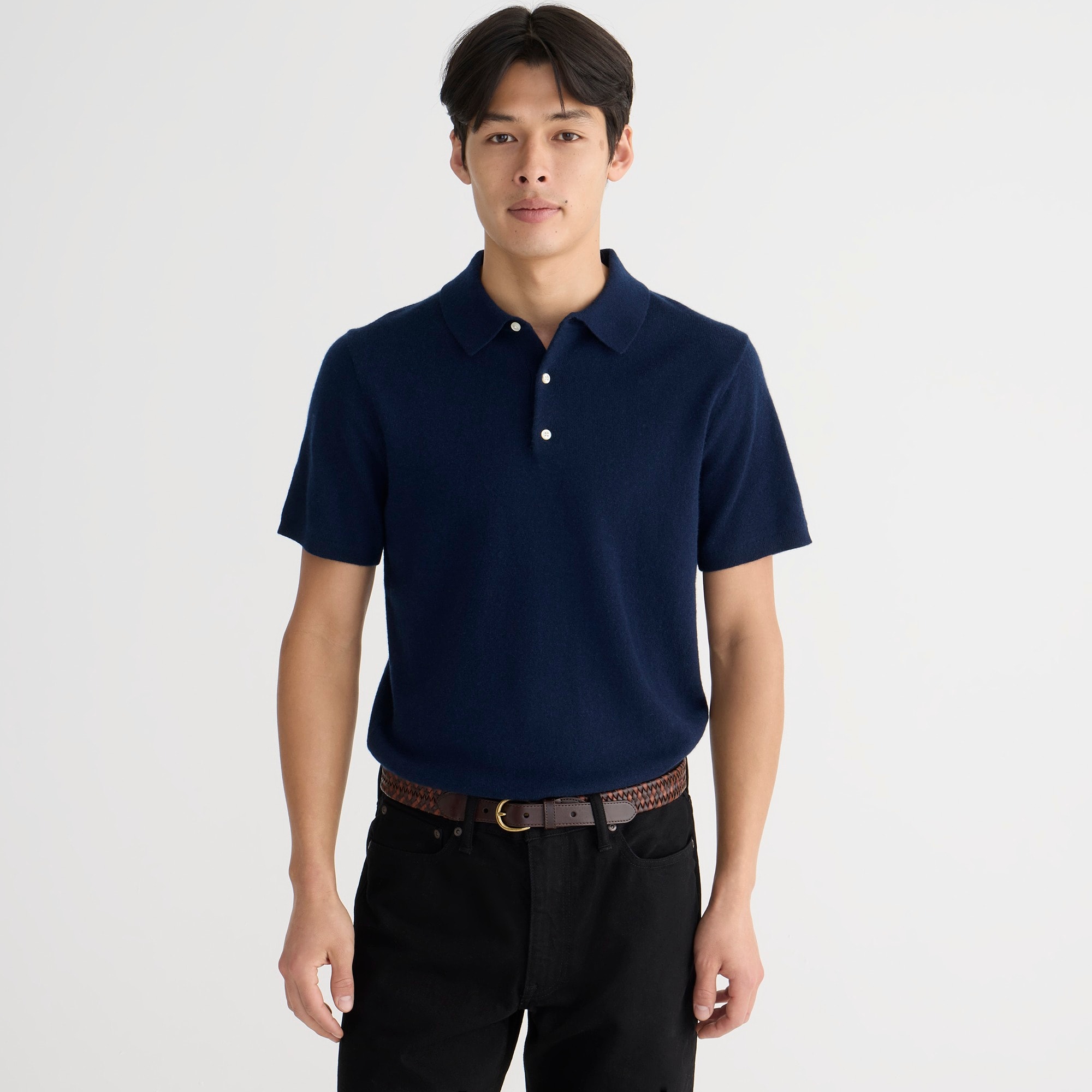 mens Cashmere short-sleeve sweater-polo