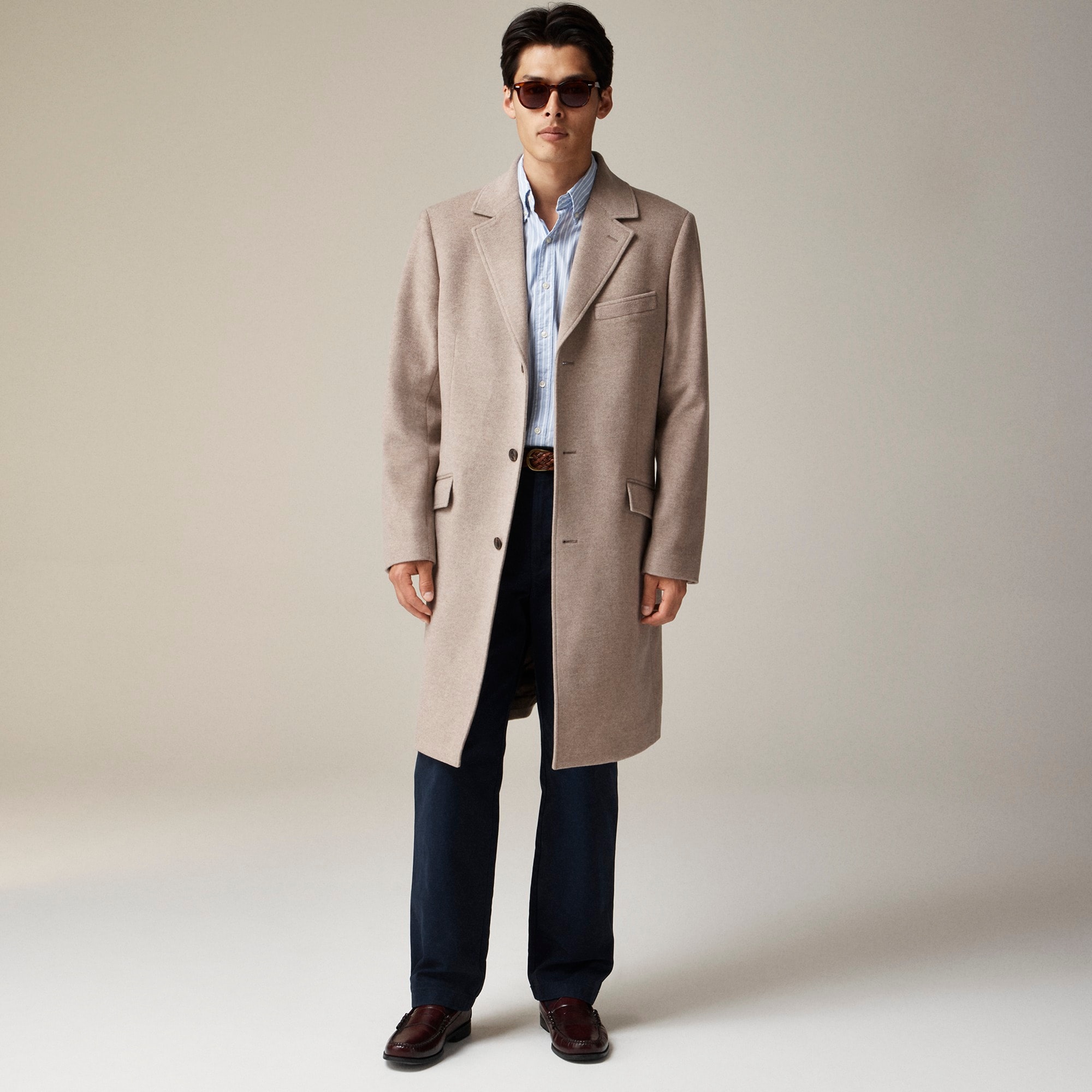 mens Rivington topcoat in Italian wool blend