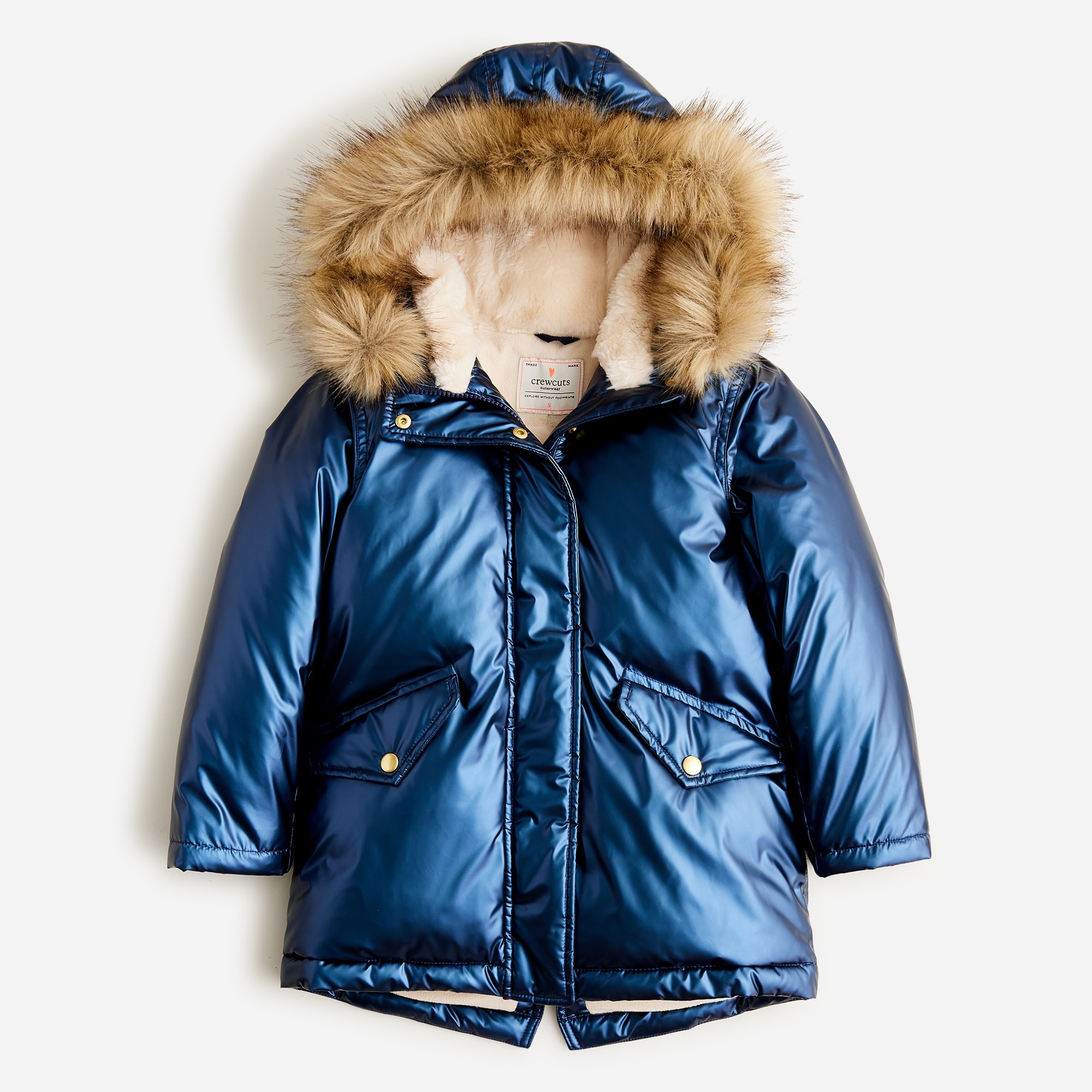  Girls' metallic fishtail parka with PrimaLoft&reg;