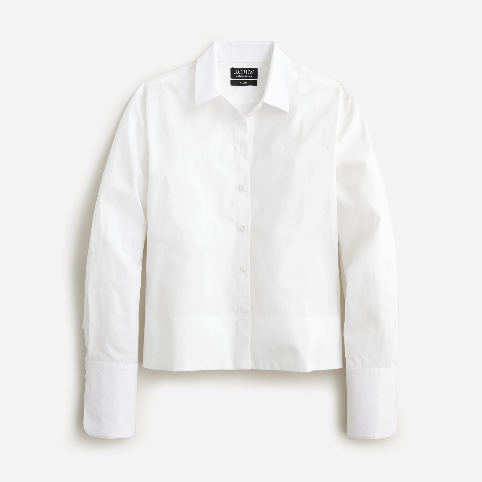  Cropped gar&ccedil;on shirt in cotton poplin