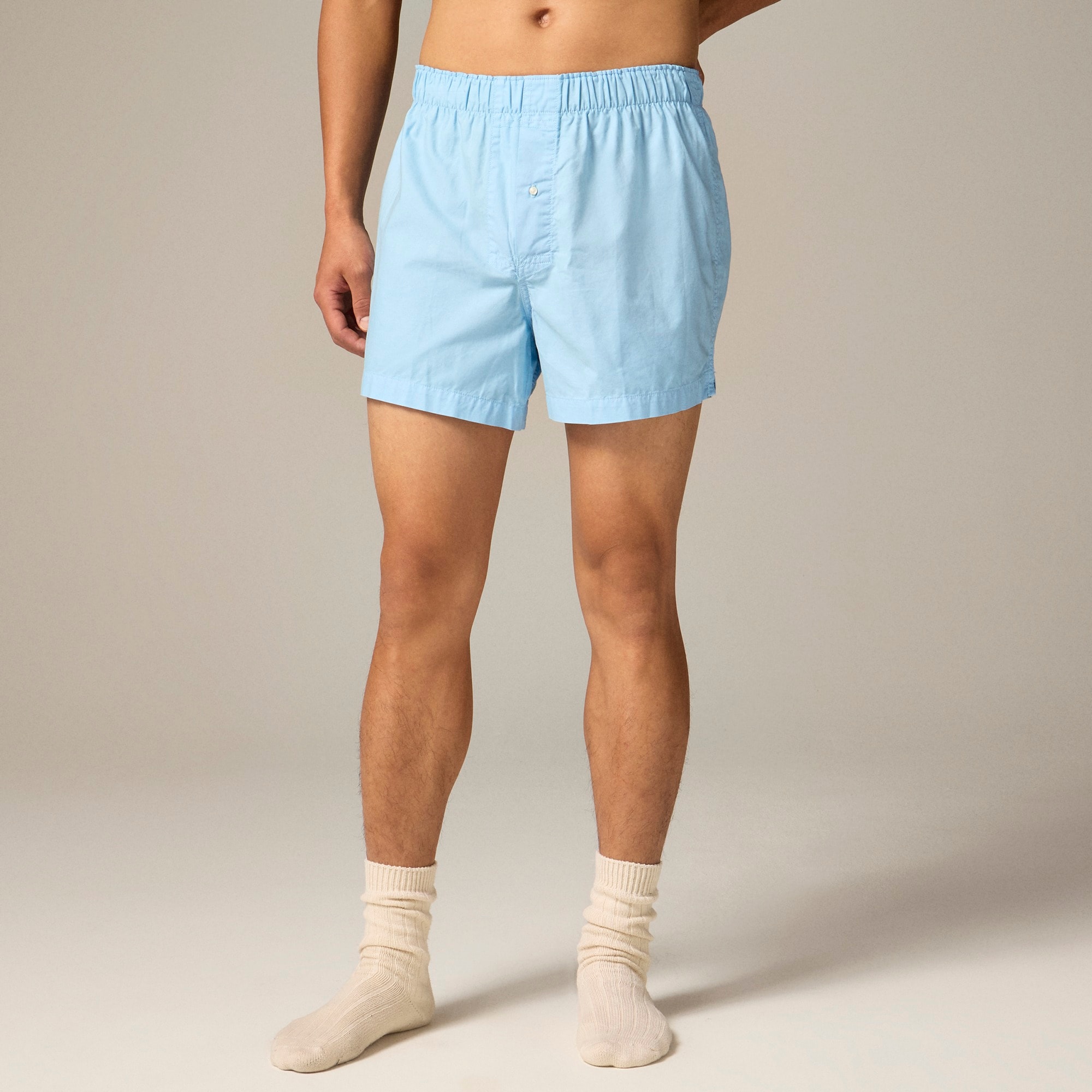 mens Boxer shorts in garment-dyed Broken-in organic cotton oxford