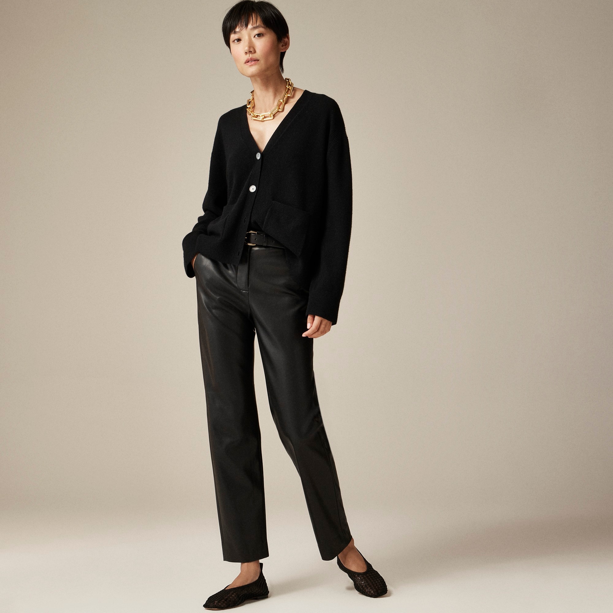 womens Kate straight-leg pant in faux leather