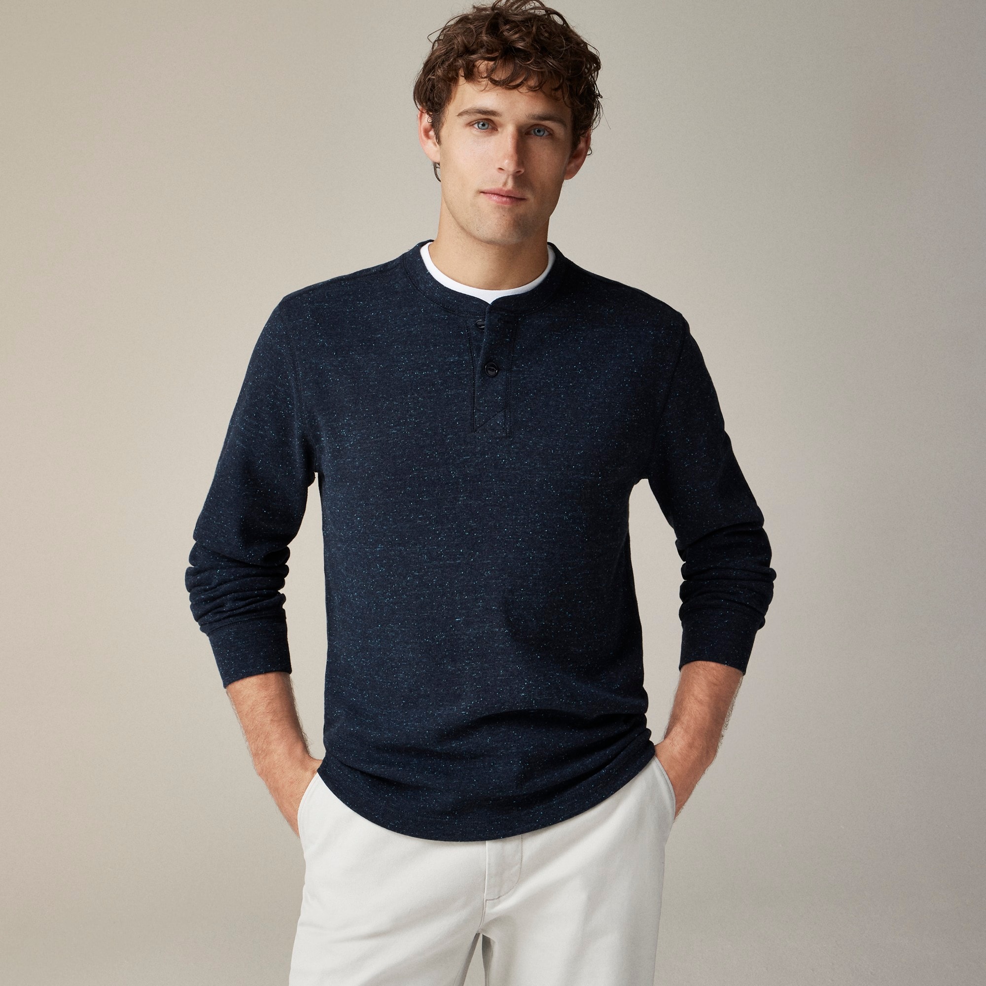 mens Heritage brushed rib-knit henley