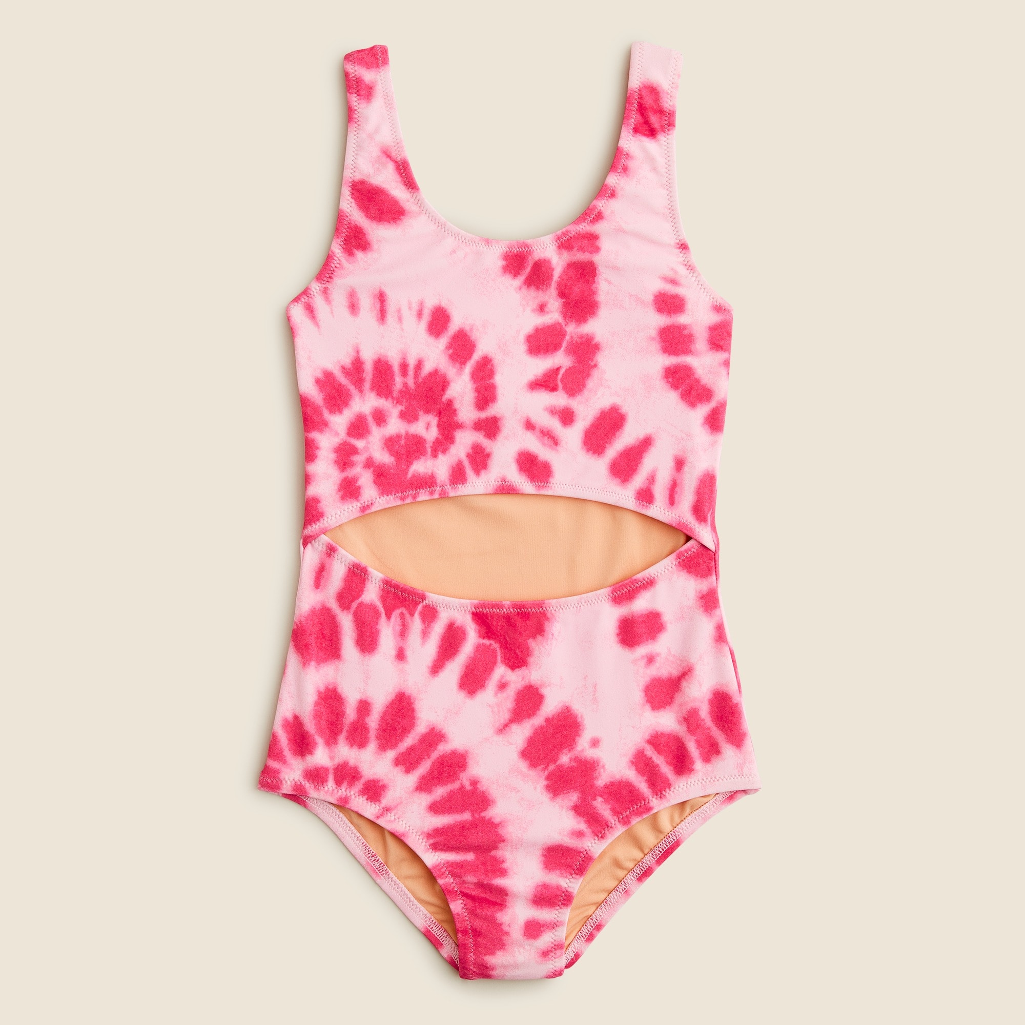 girls Girls' printed cutout-waist one-piece swimsuit with UPF 50+