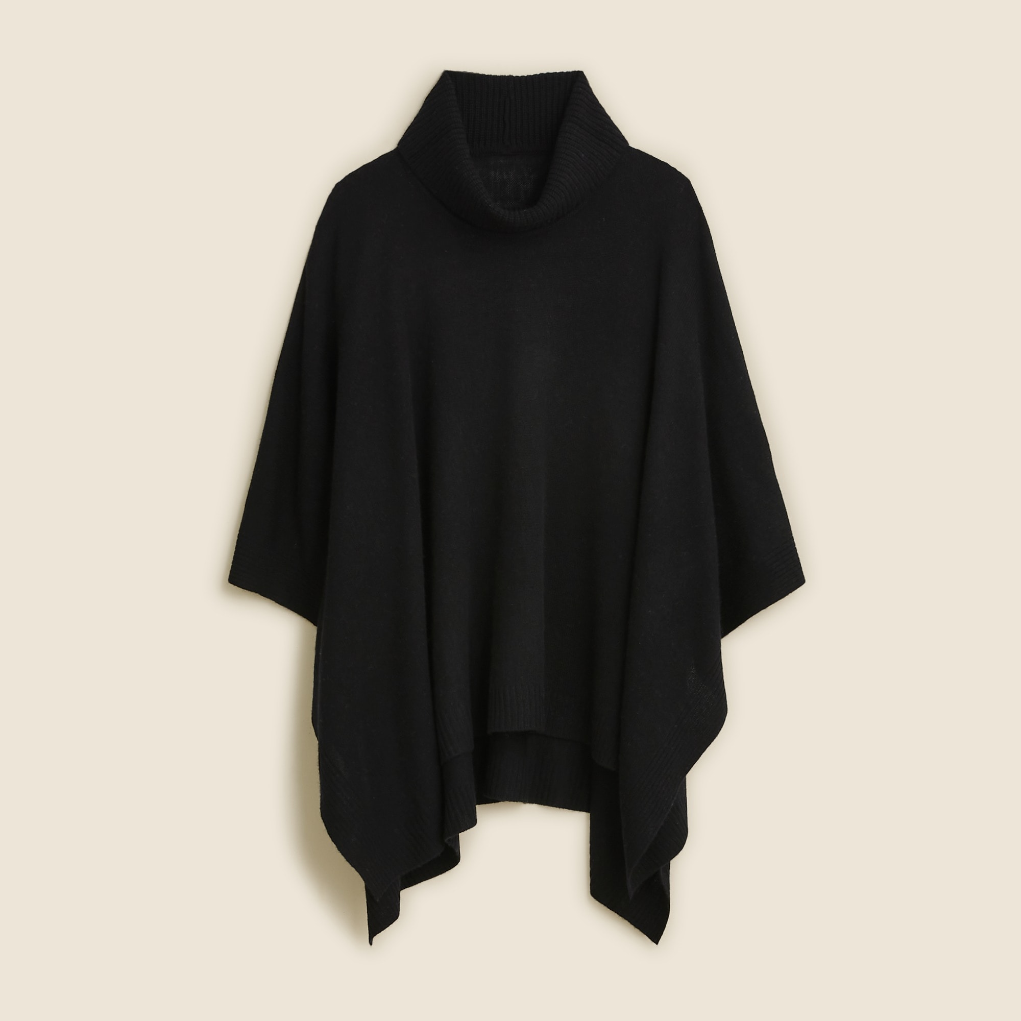 womens Wool-cashmere blend turtleneck poncho