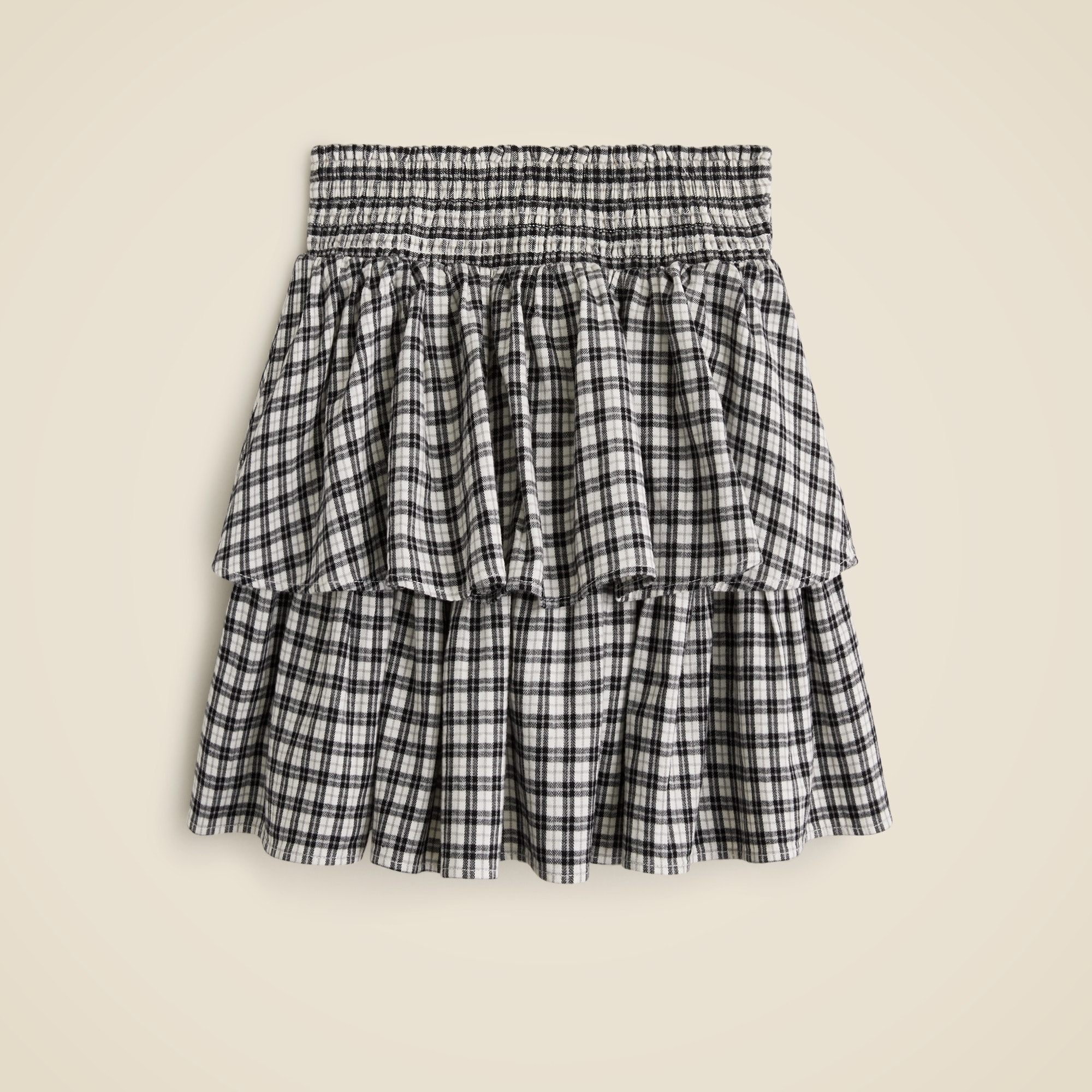  Girls' smocked skirt in cotton flannel