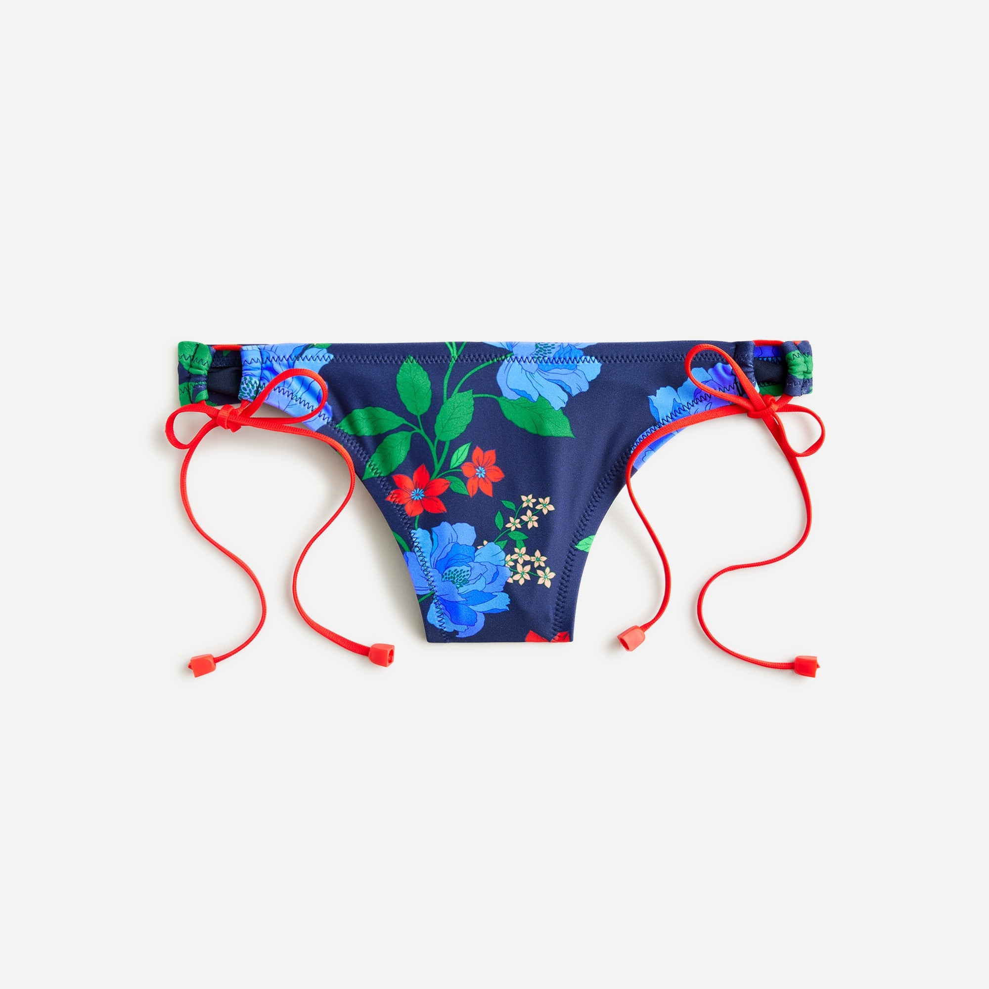  String hipster bikini bottom in blue peony print