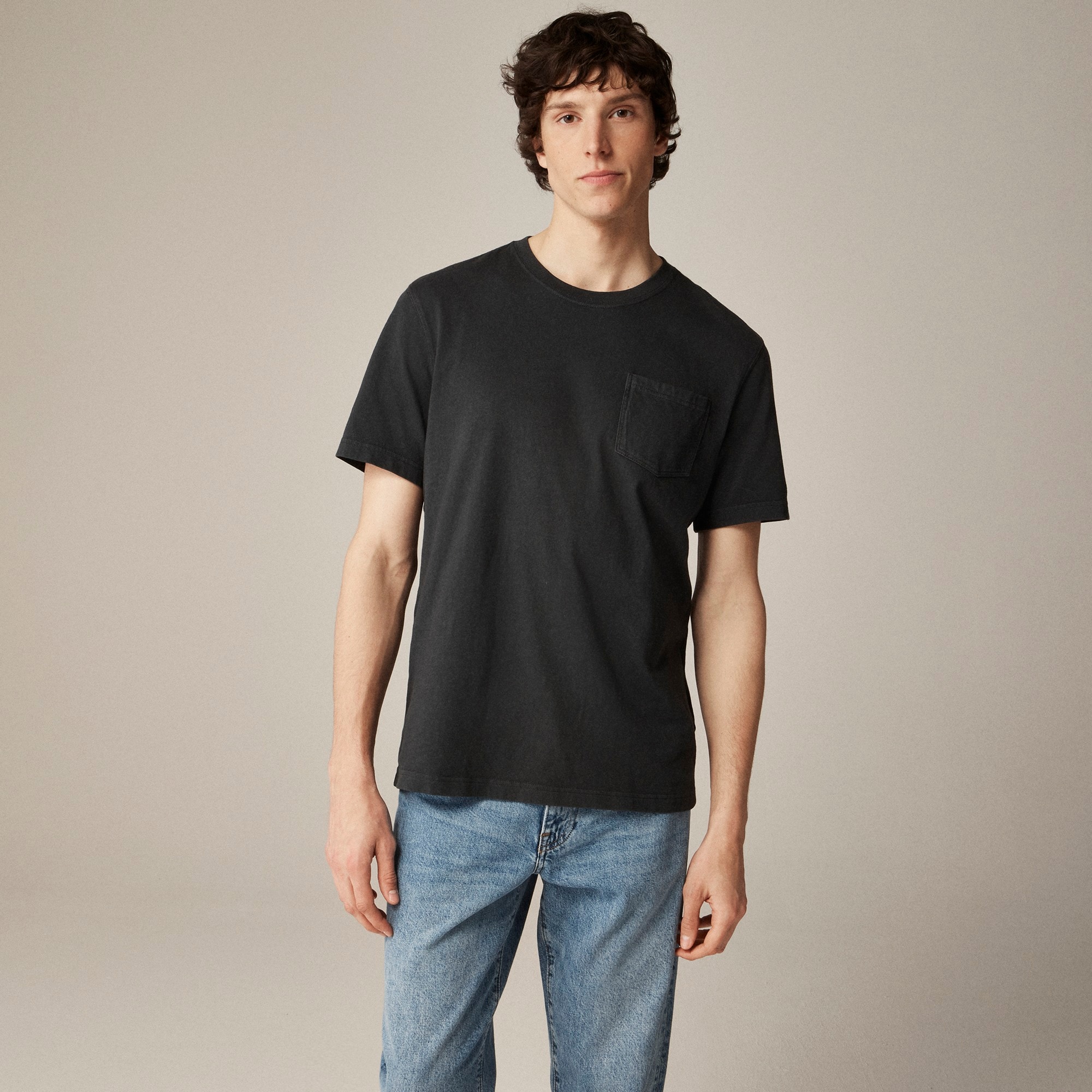 mens Vintage-wash cotton pocket T-shirt