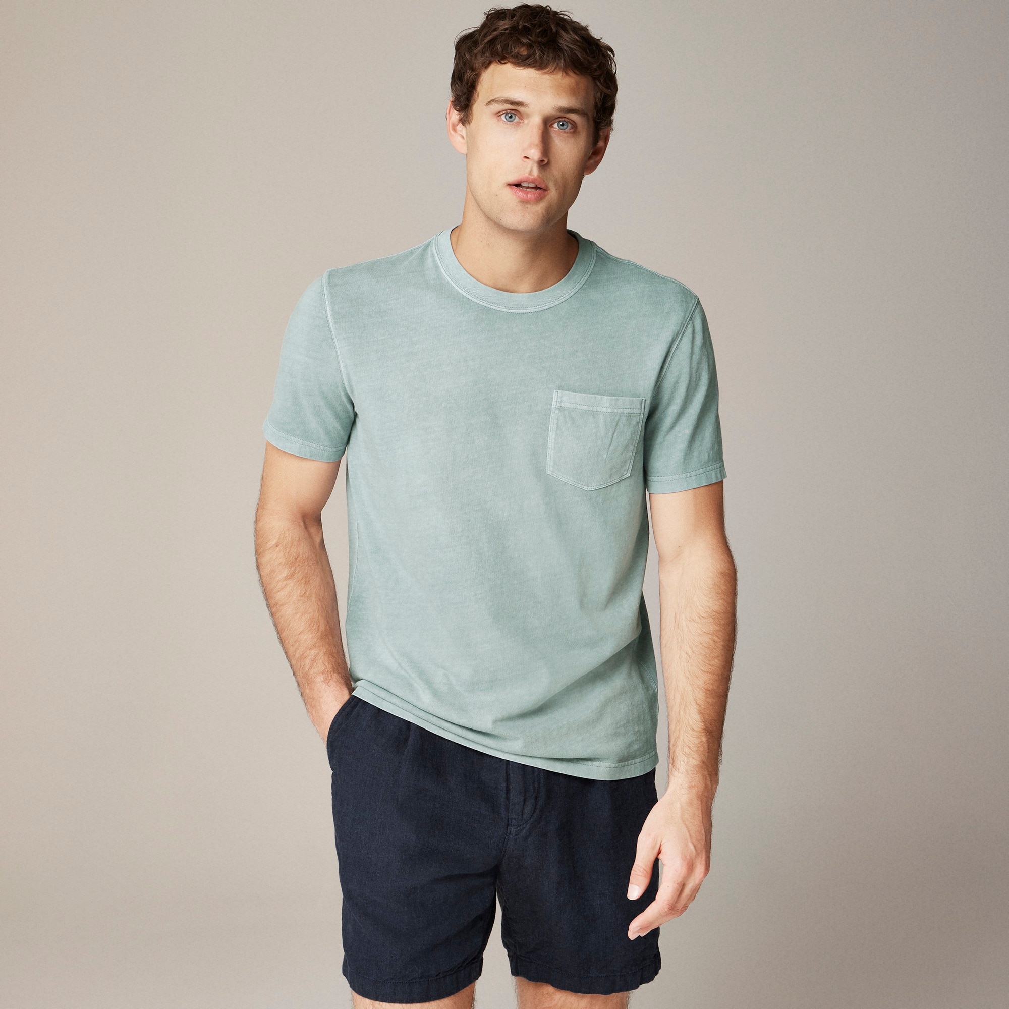 mens Tall vintage-wash cotton pocket T-shirt