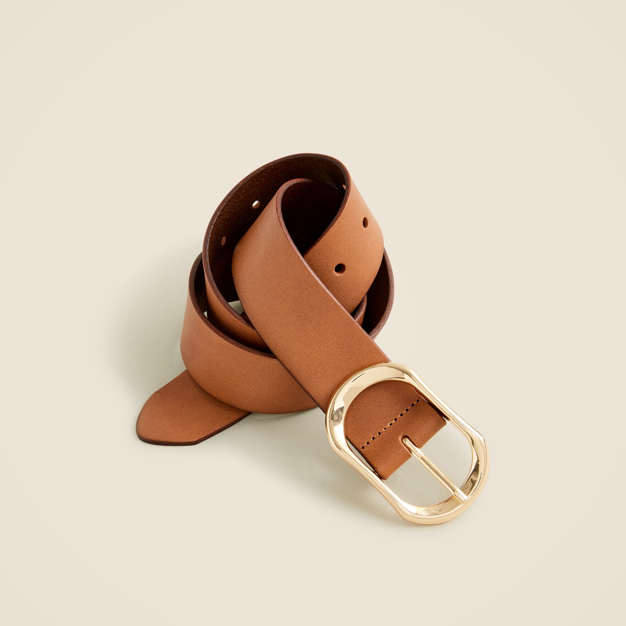 womens Oval buckle belt in Italian leather