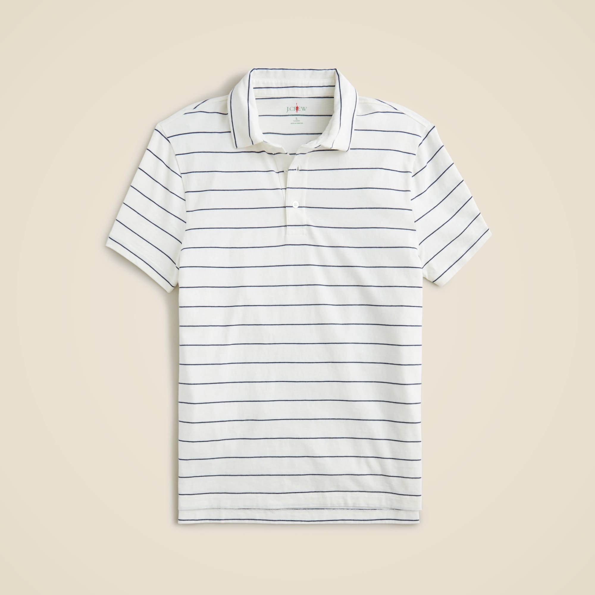 mens Sueded cotton polo shirt in stripe