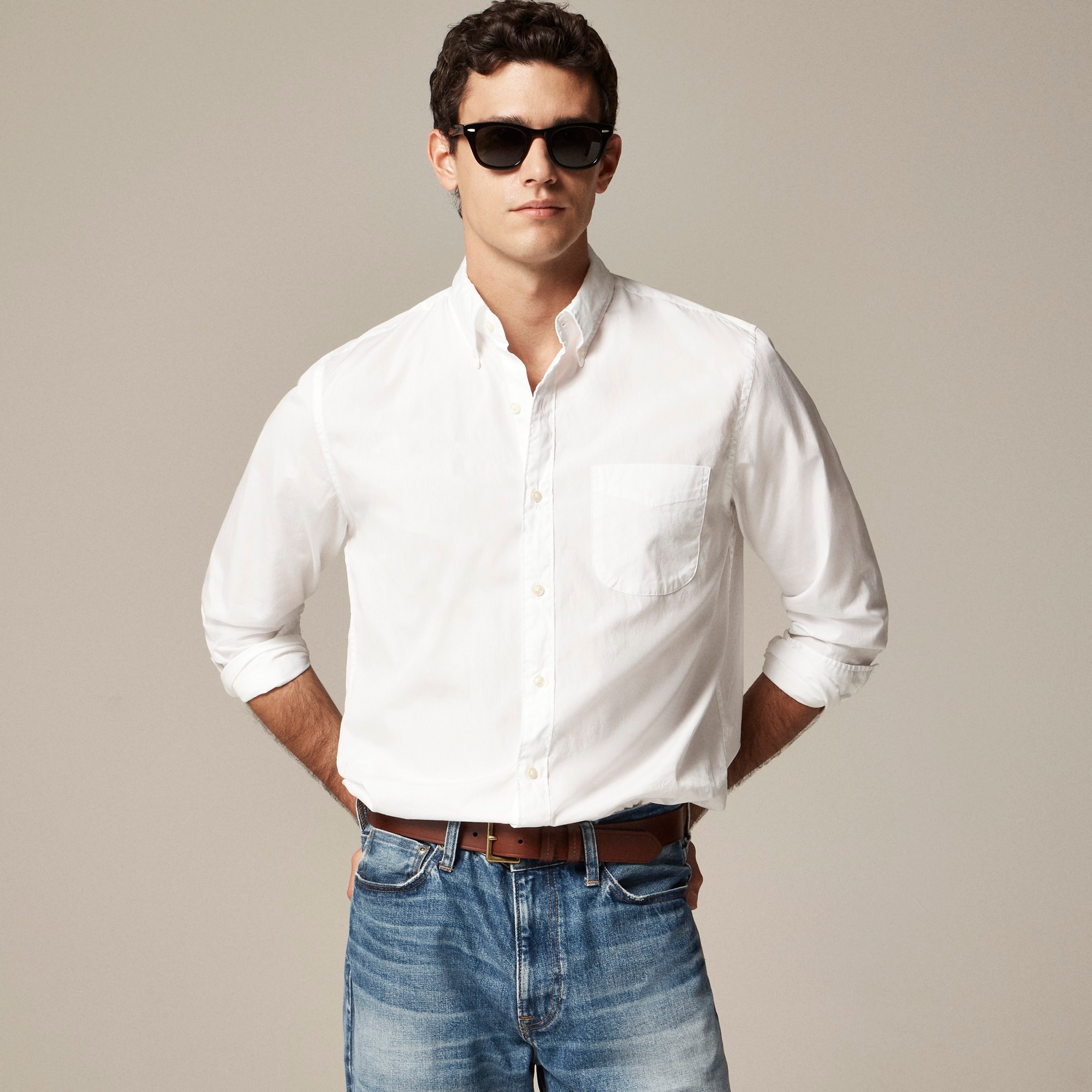 mens Secret Wash cotton poplin shirt