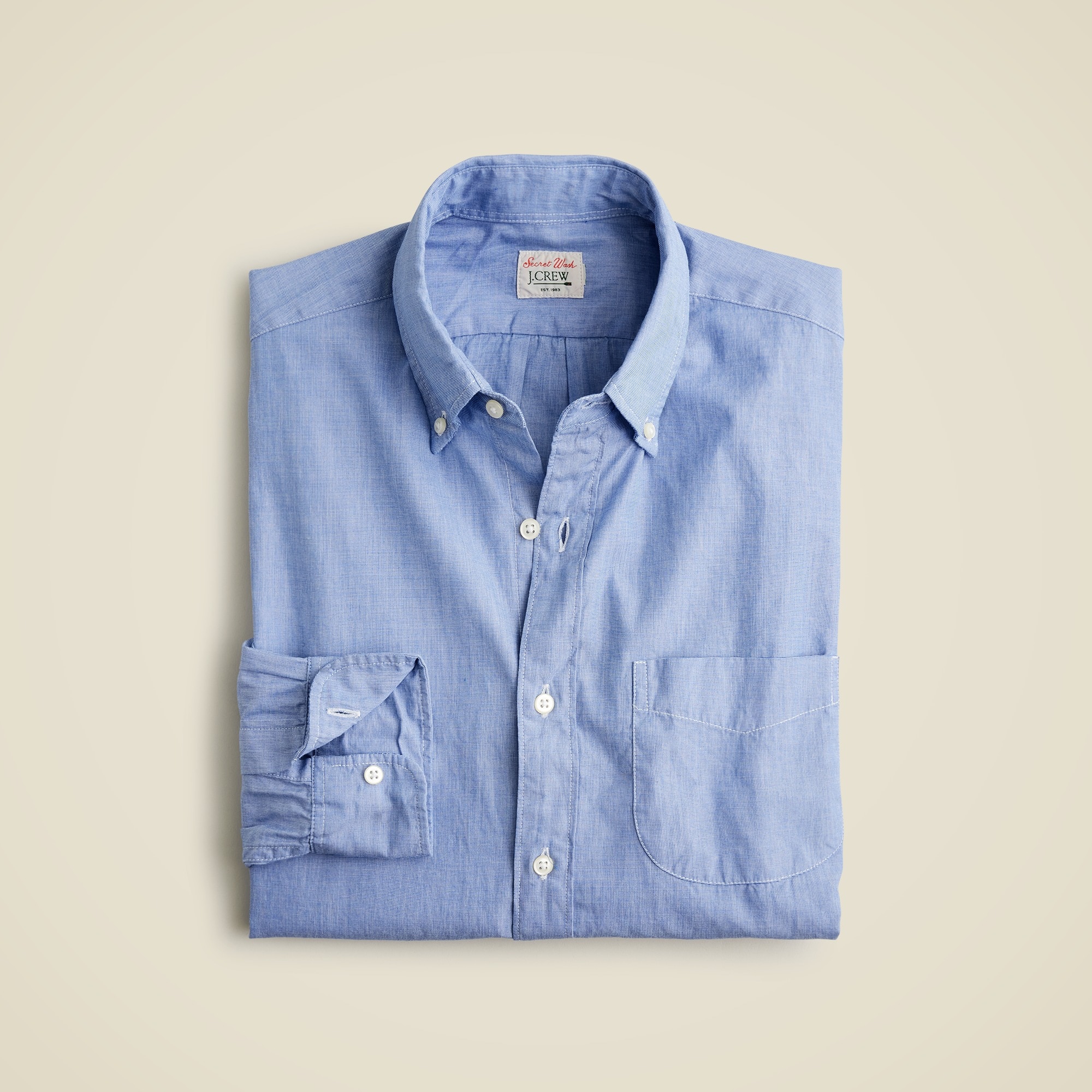 mens Secret Wash cotton poplin shirt