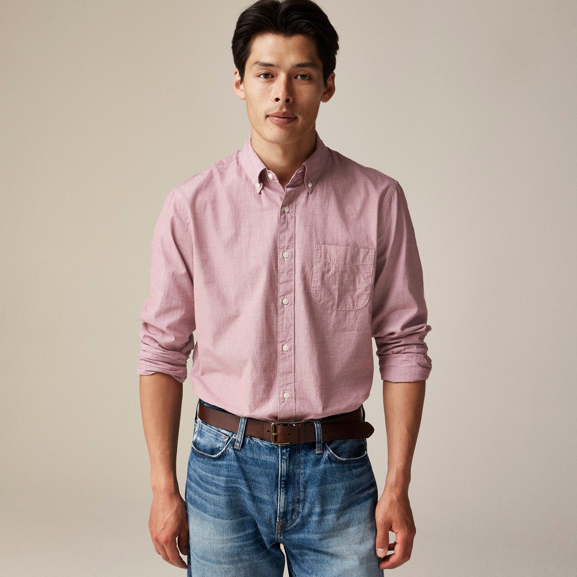 mens Secret Wash cotton poplin shirt