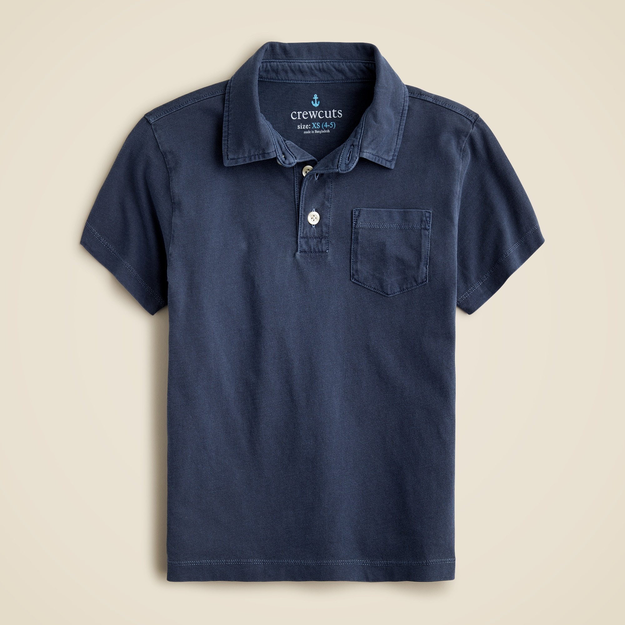 boys Kids' new short-sleeve garment-dyed polo shirt