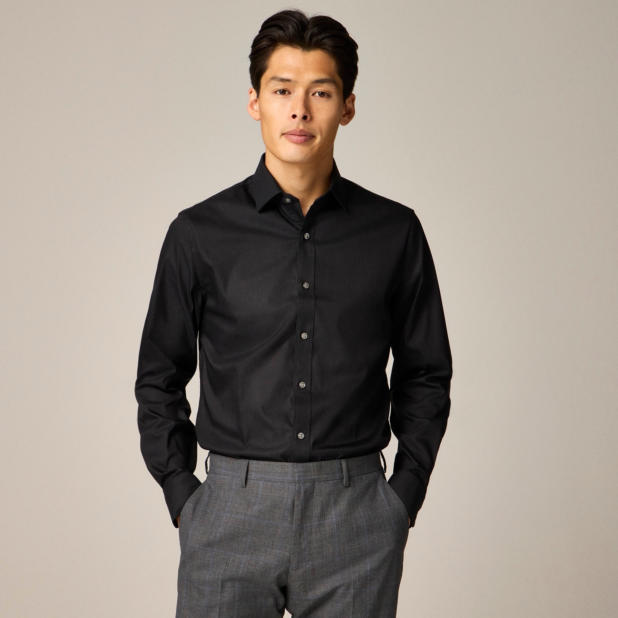 mens Bowery performance stretch dress shirt with spread collar