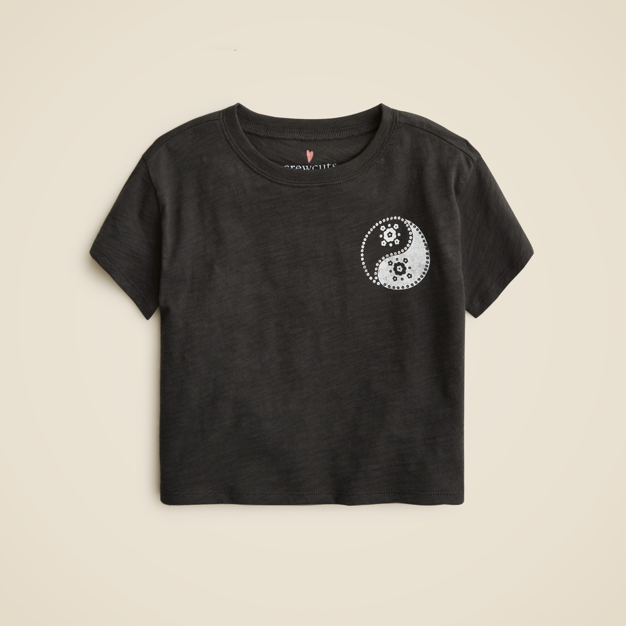  Girls' yin-yang graphic T-shirt