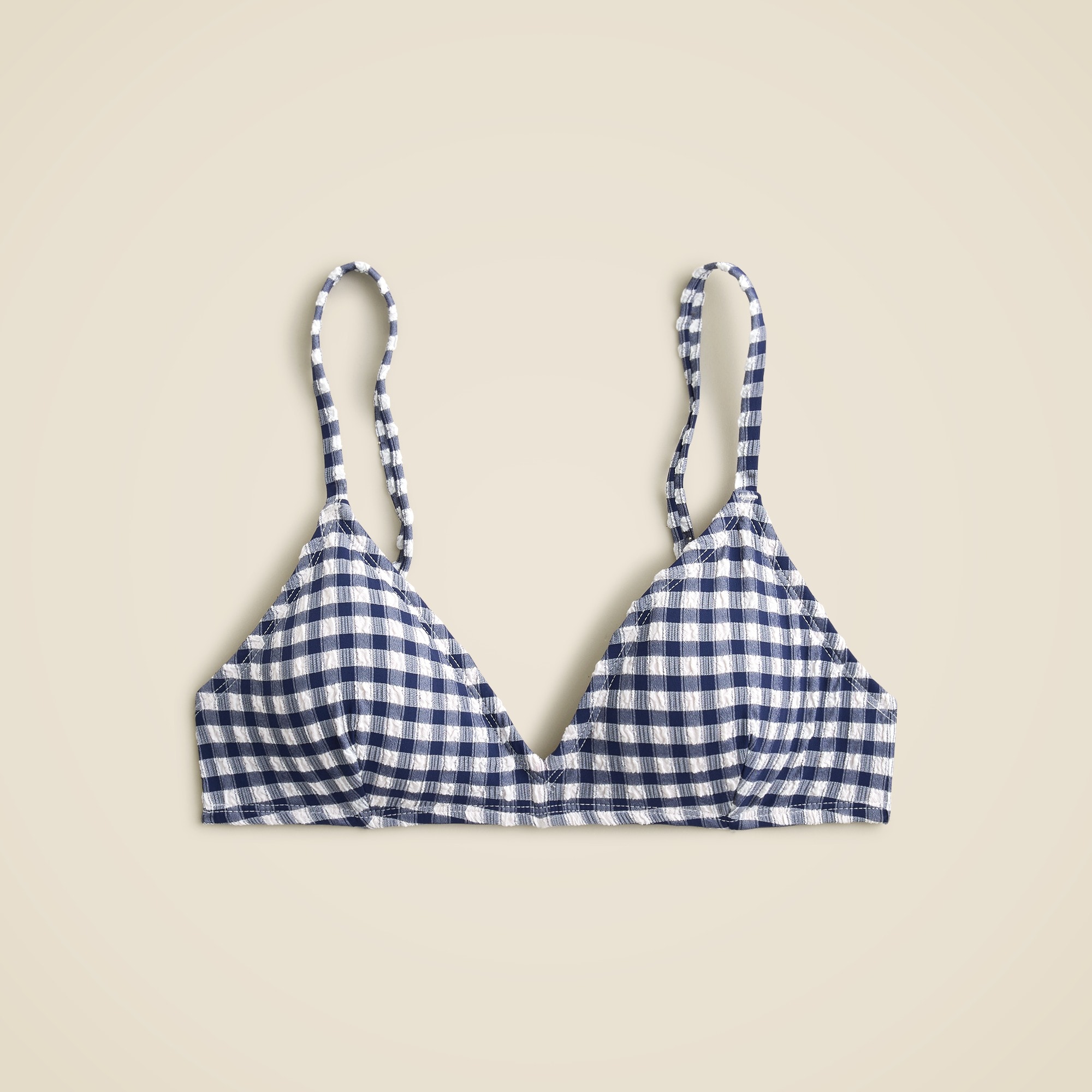 womens French bikini top in gingham