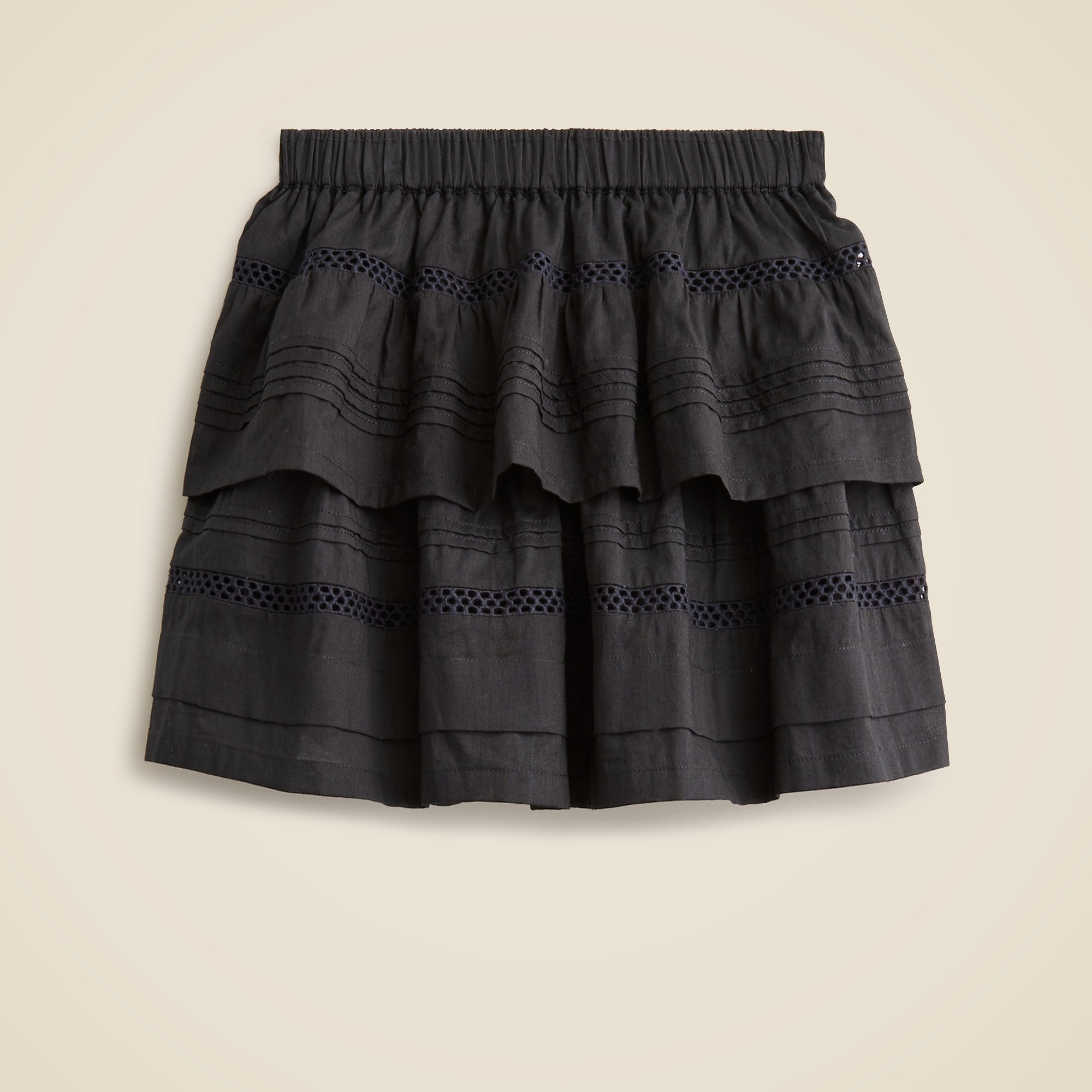 girls Girls' eyelet tiered skirt in cotton voile