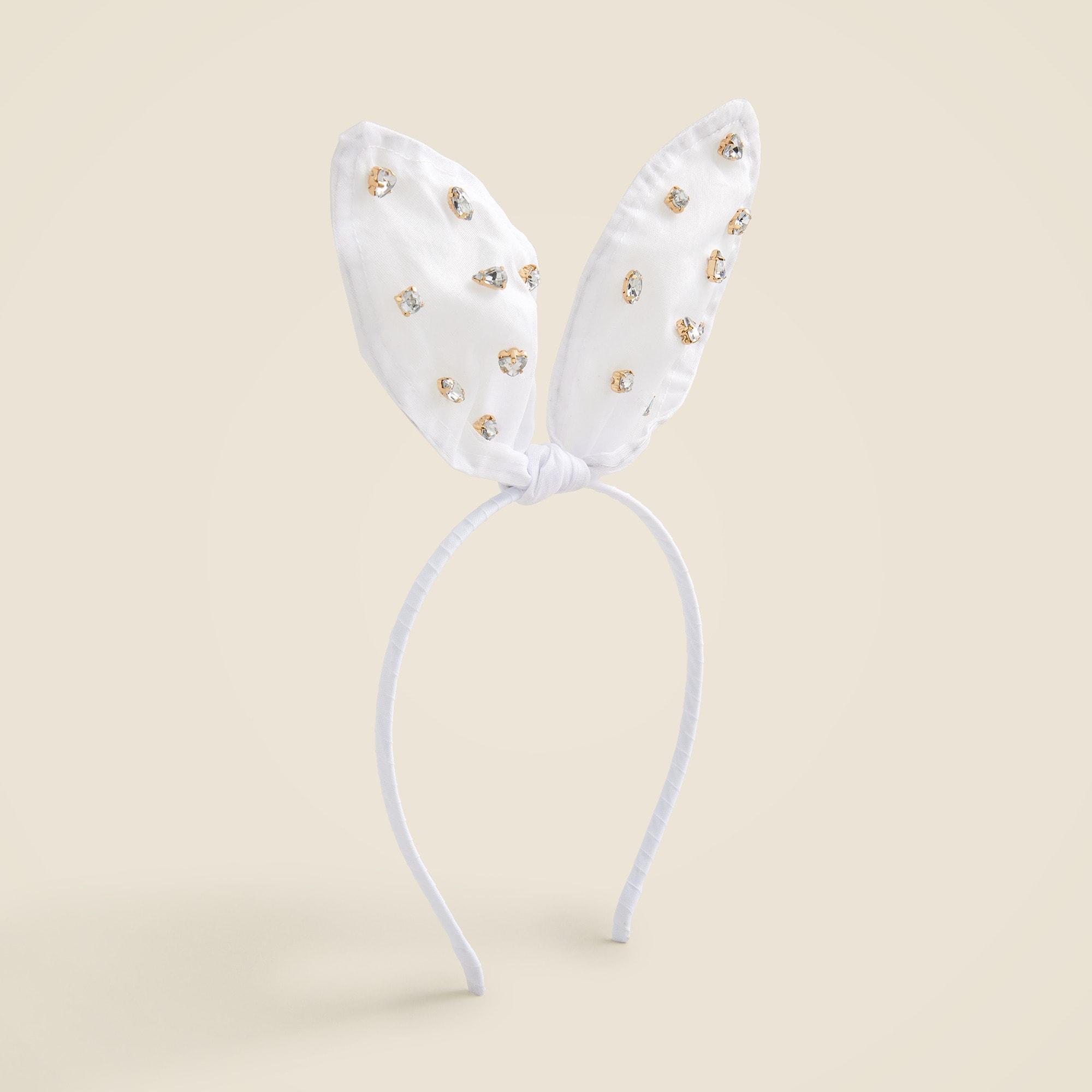  Girls' crystal bunny-ear headband