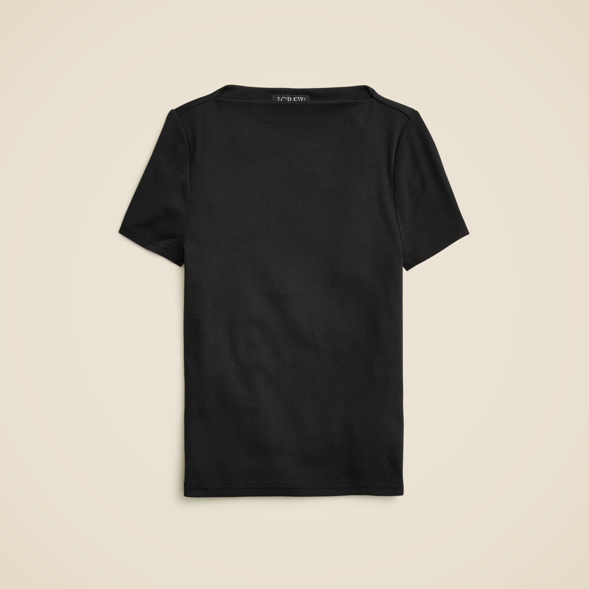  Fine-rib fitted boatneck T-shirt